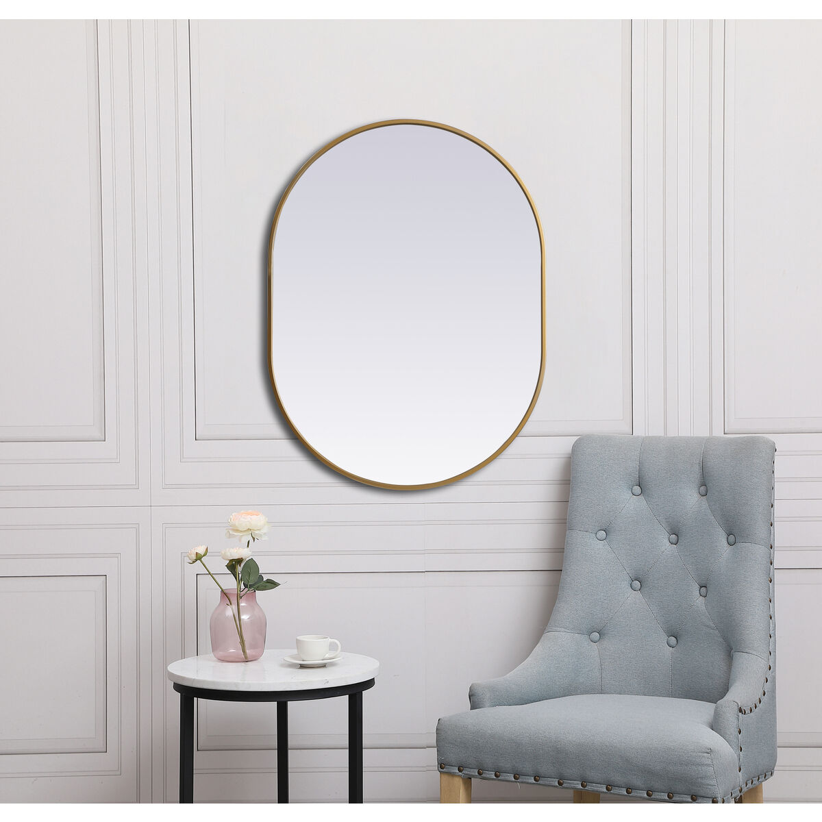 Asha 36 X 27 inch Brass Mirror in 27 x 36