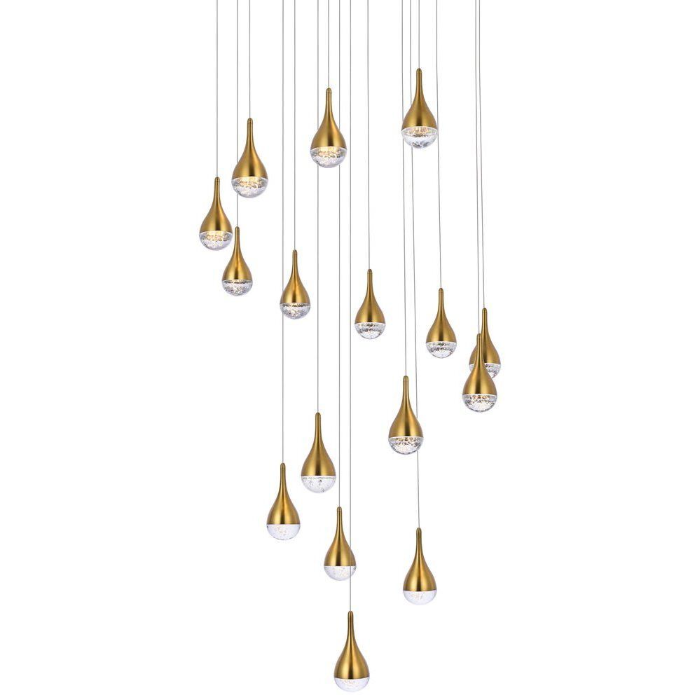 Amherst 16 Light 36 inch Satin Gold Chandelier Ceiling Light