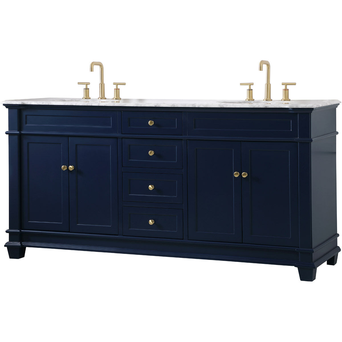 Wesley 72 X 22 X 35 inch Blue Vanity Sink Set