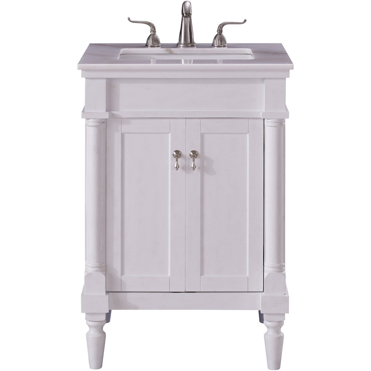 Lexington 24 X 21 X 35 inch Antique White with White Marble Vanity Set
