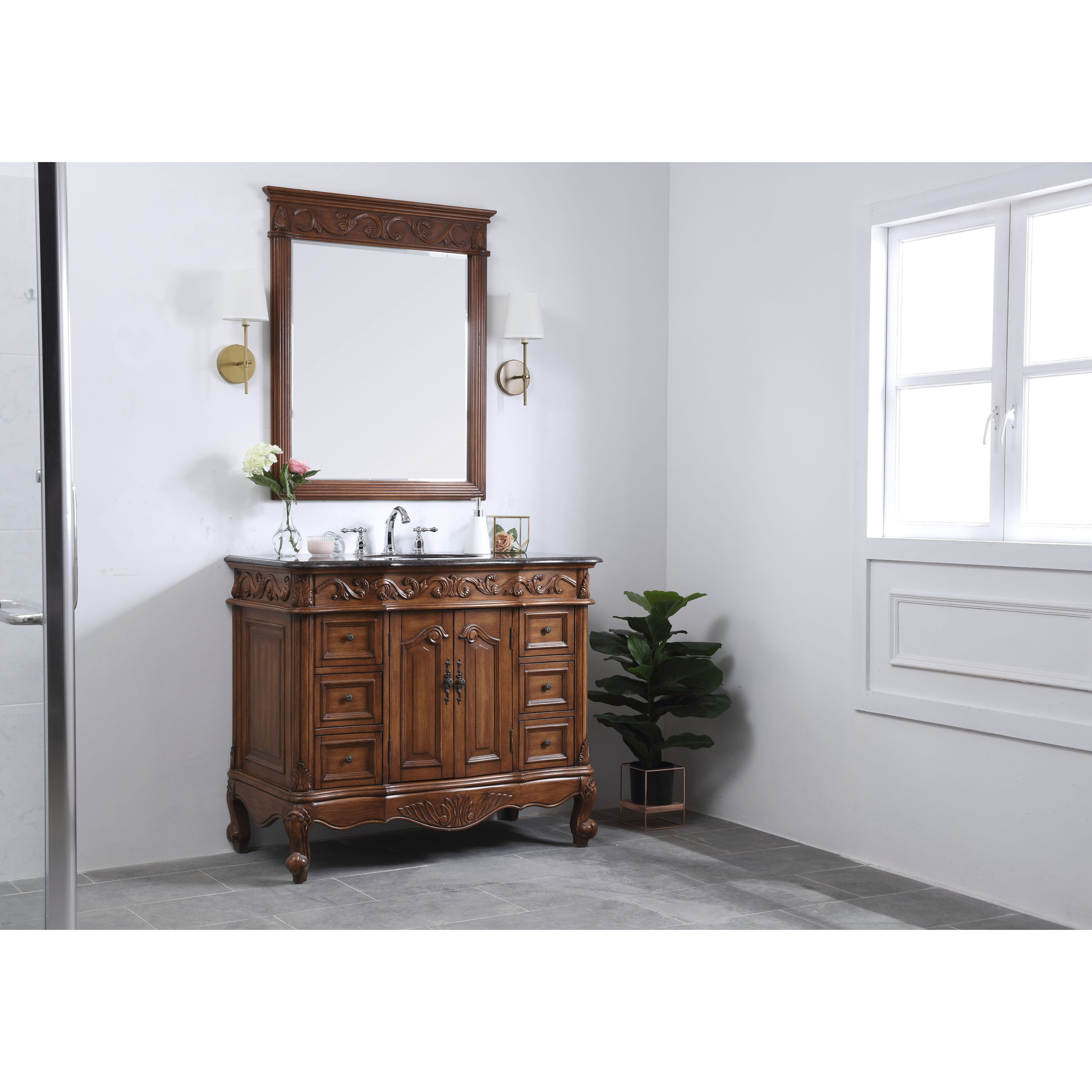 Oakland 84 X 22 X 72 inch Teak Vanity Sink Set