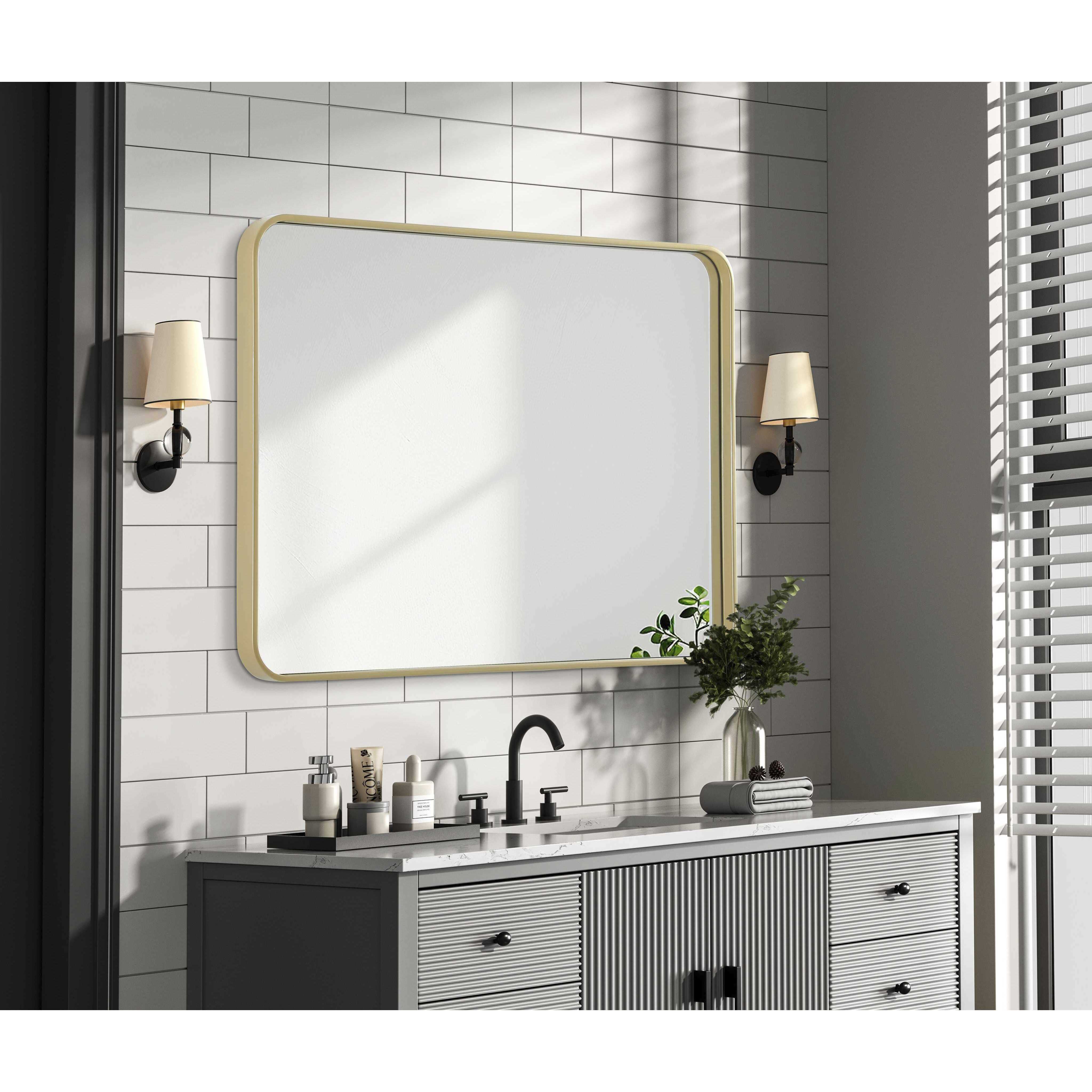 Remy 36 X 27 inch Brass Mirror