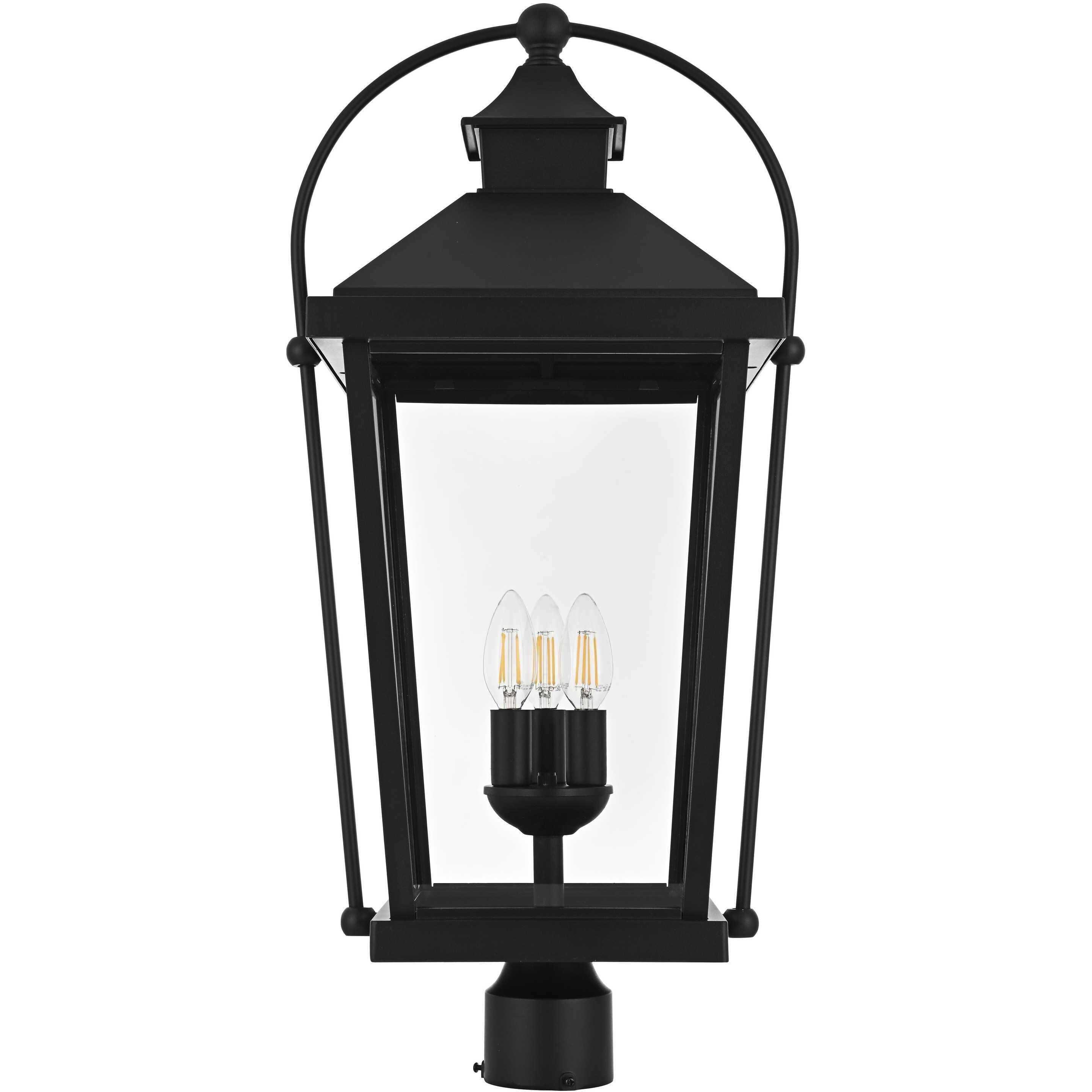 Luz 3 Light 27 inch Black Outdoor Post Light