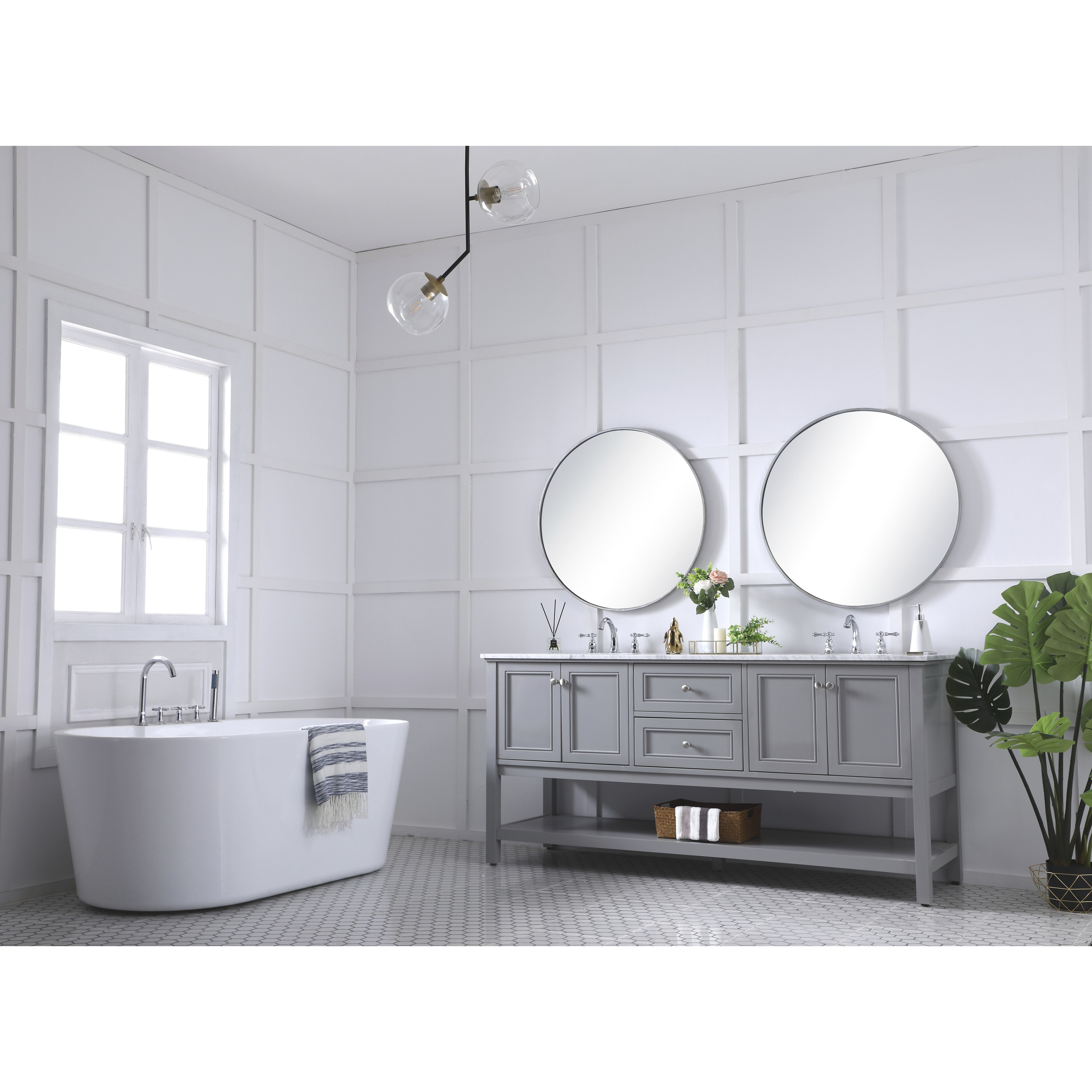 Metropolis 72 X 22 X 34 inch Grey Vanity Sink Set