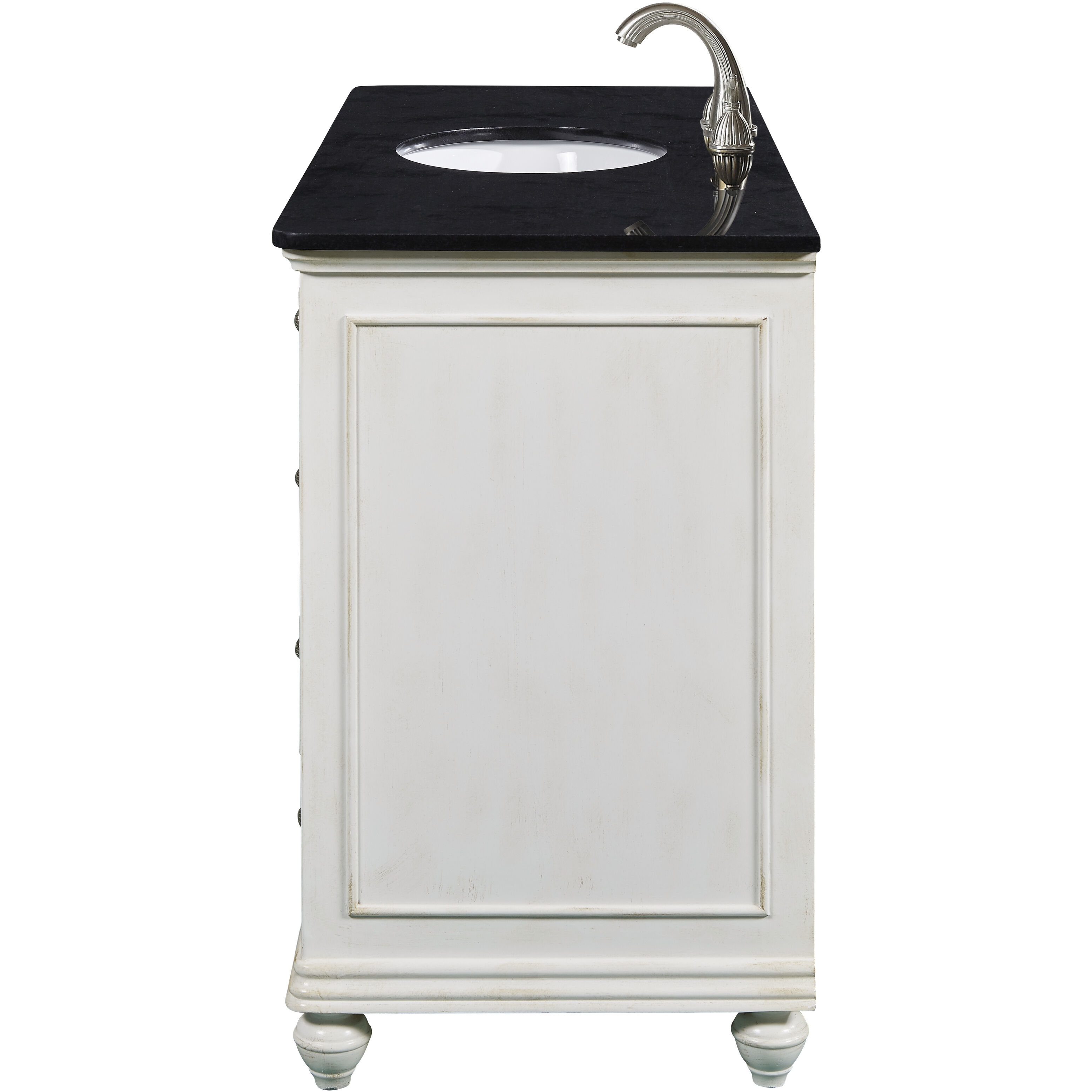 Otto 48 X 35 inch Antique White with Black Granite Vanity Set 
