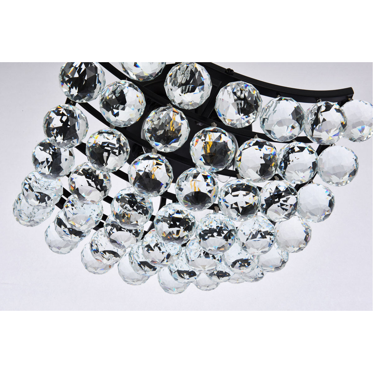Corona 4 Light 12 inch Black Flush Mount Ceiling Light in Royal Cut 