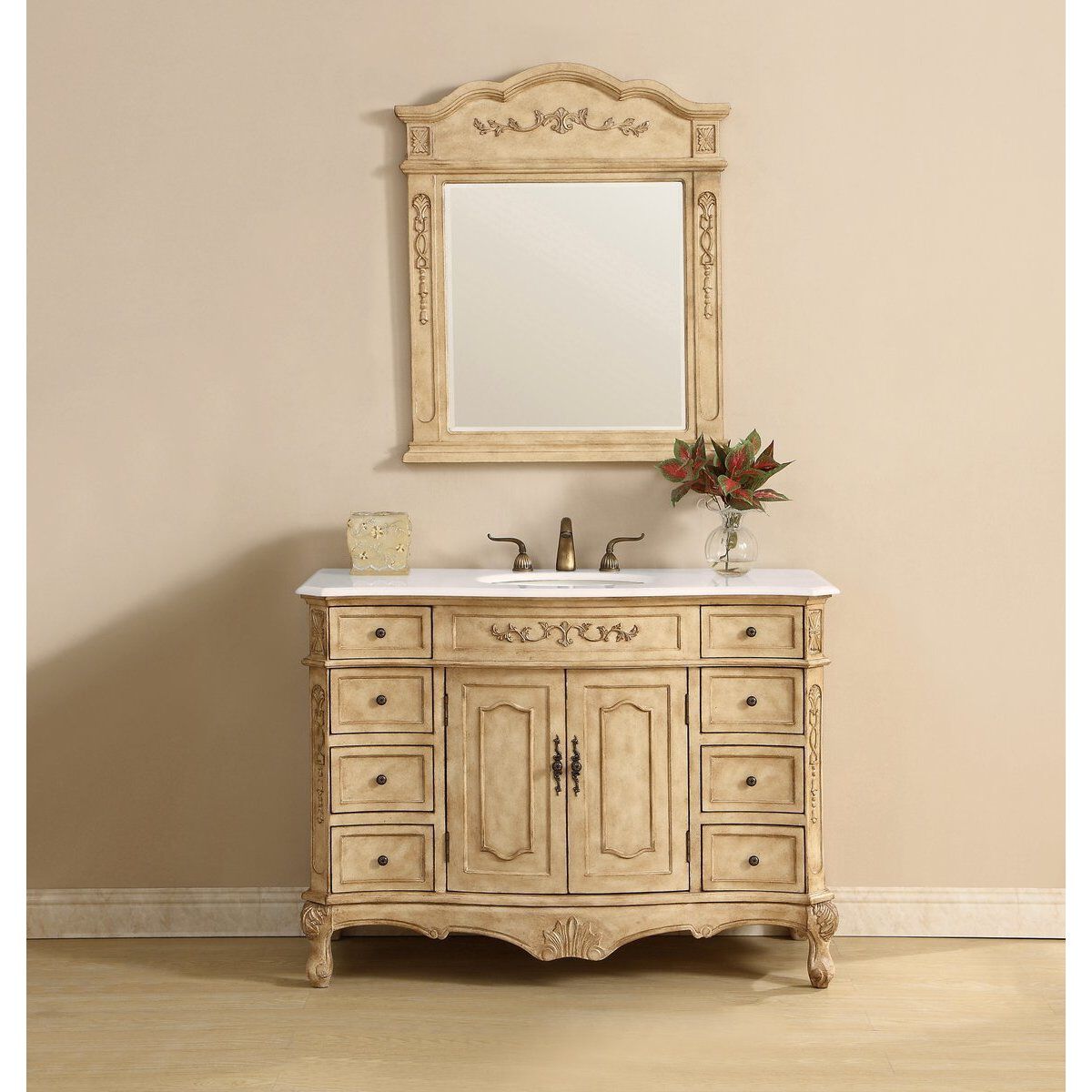 Danville 48 X 21 X 36 inch Antique Beige Vanity Sink Set
