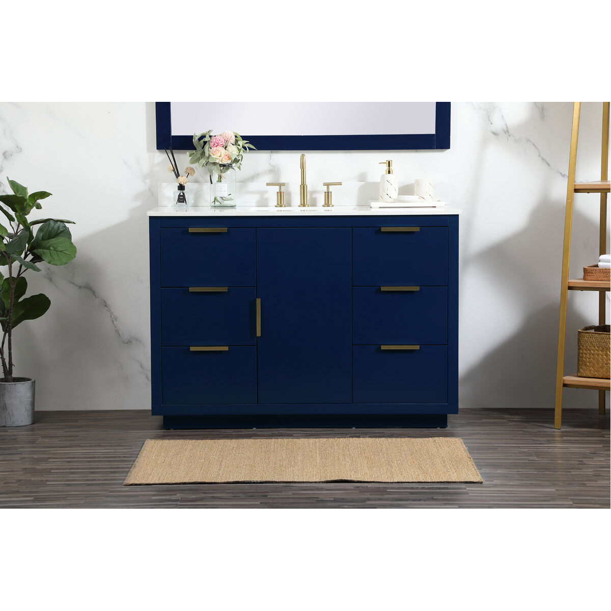 Blake 48 X 22 X 34 inch Blue Vanity Sink Set