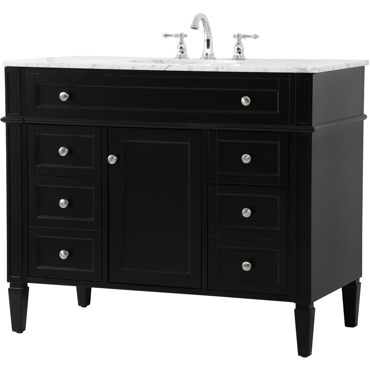 Park Avenue 42 X 21.5 X 35 inch Black Vanity Sink Set