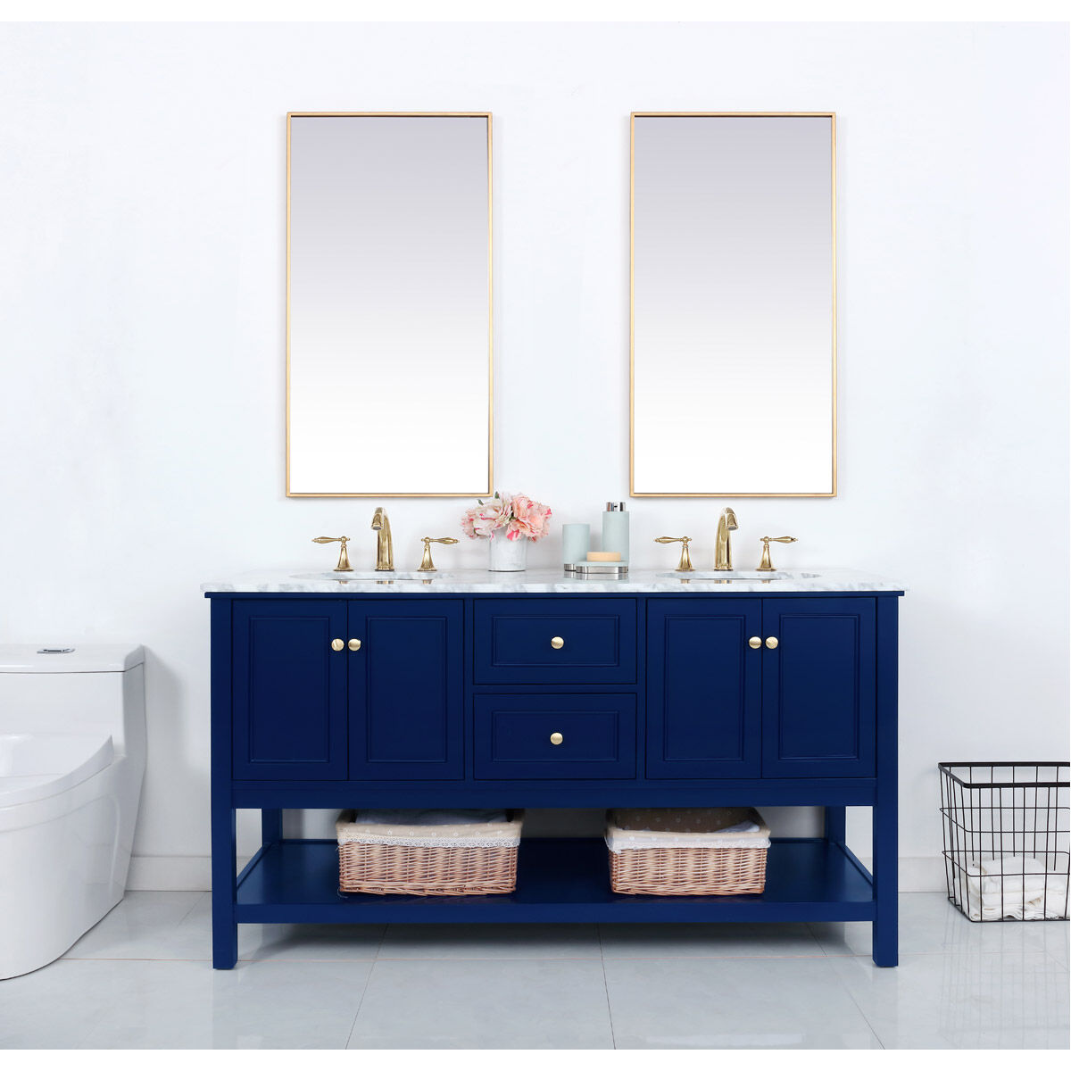 Metropolis 60 X 22 X 34 inch Blue Vanity Sink Set