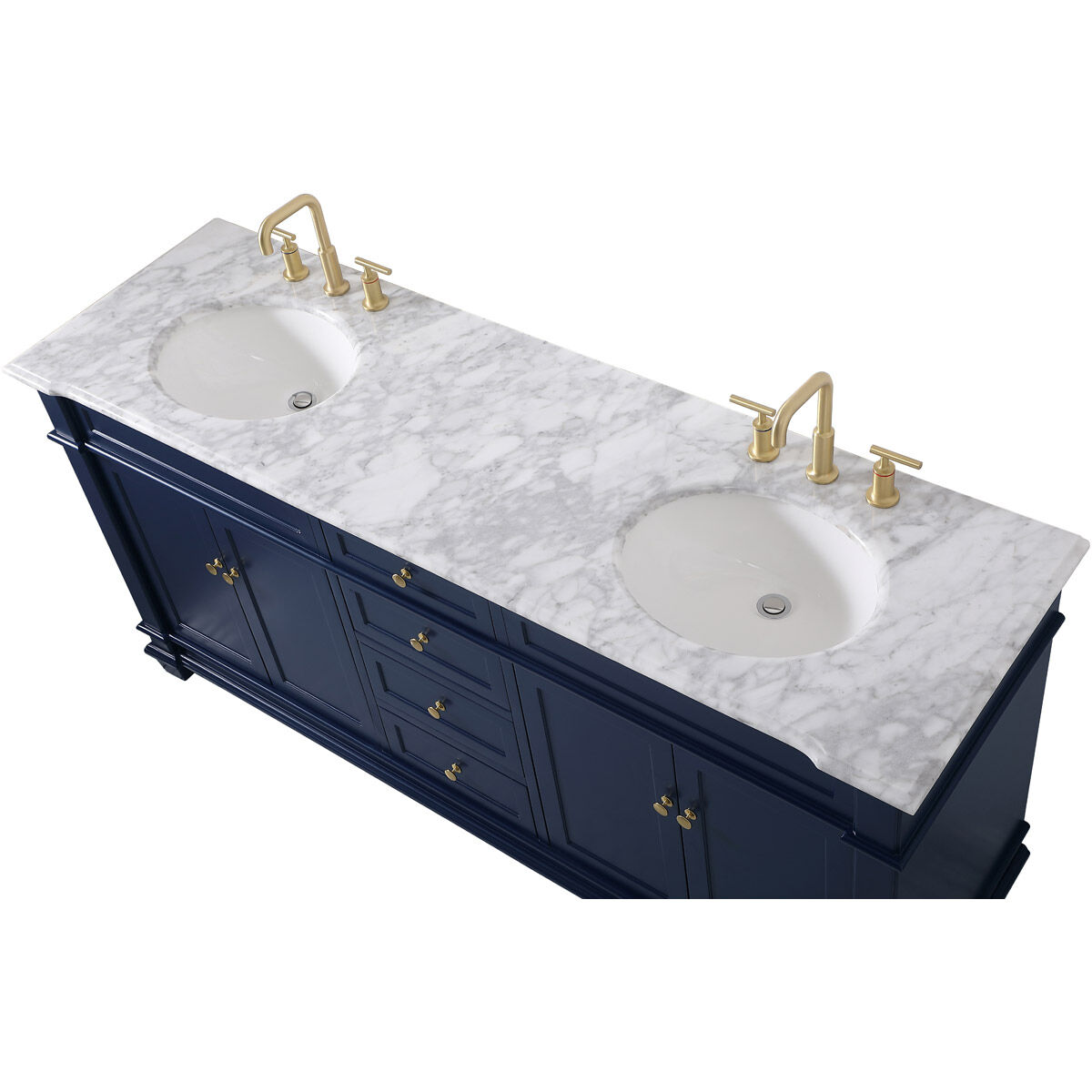 Wesley 72 X 22 X 35 inch Blue Vanity Sink Set