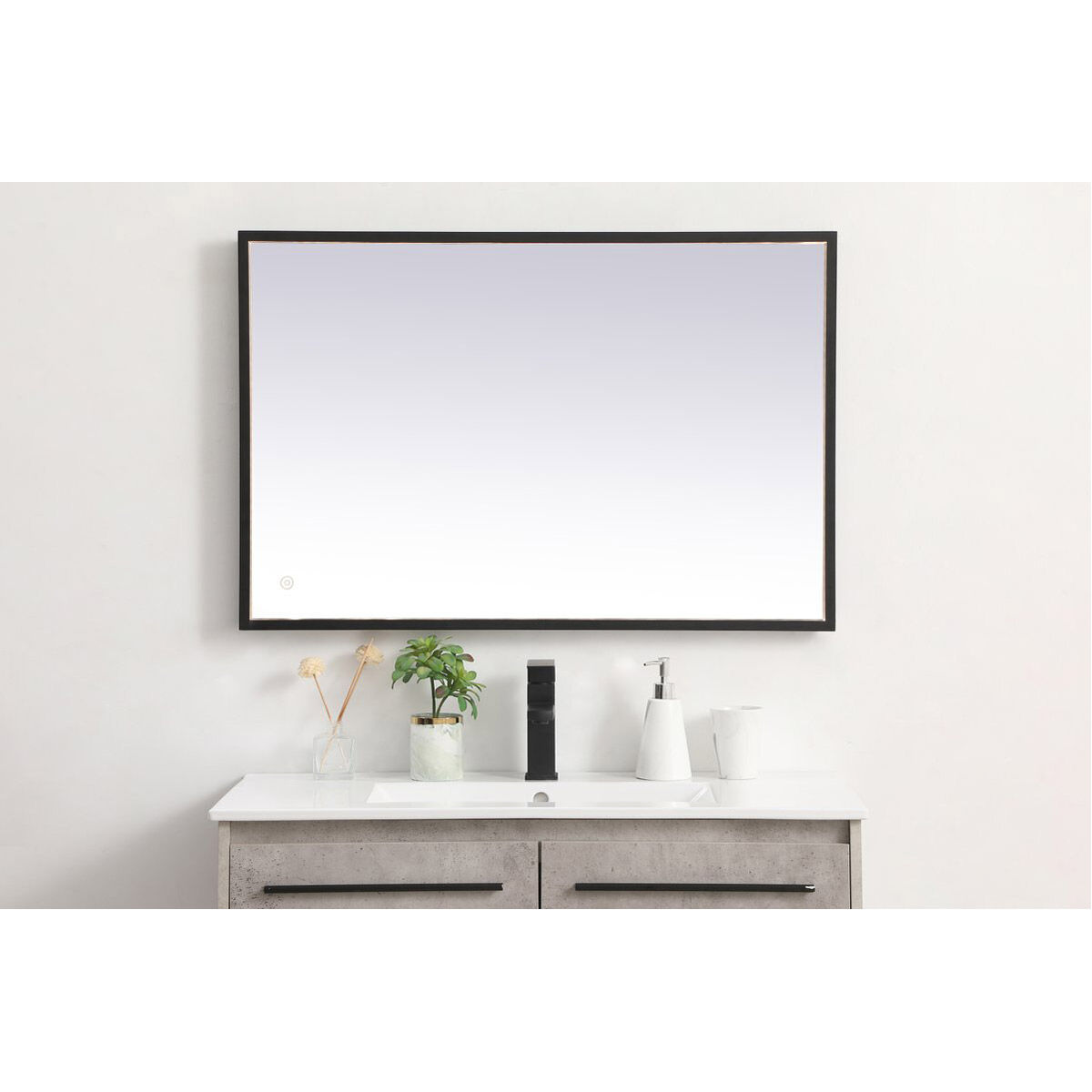 Pier 40 X 20 inch Black LED Mirror