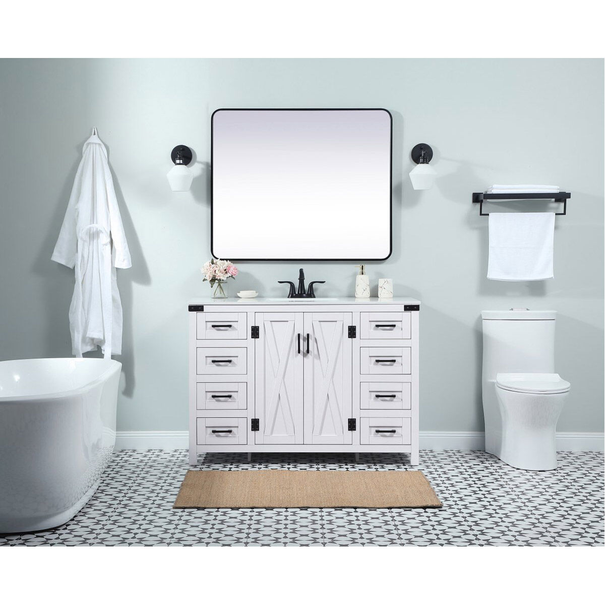 Grant 48 X 19 X 34 inch White Vanity Sink Set in Not Included