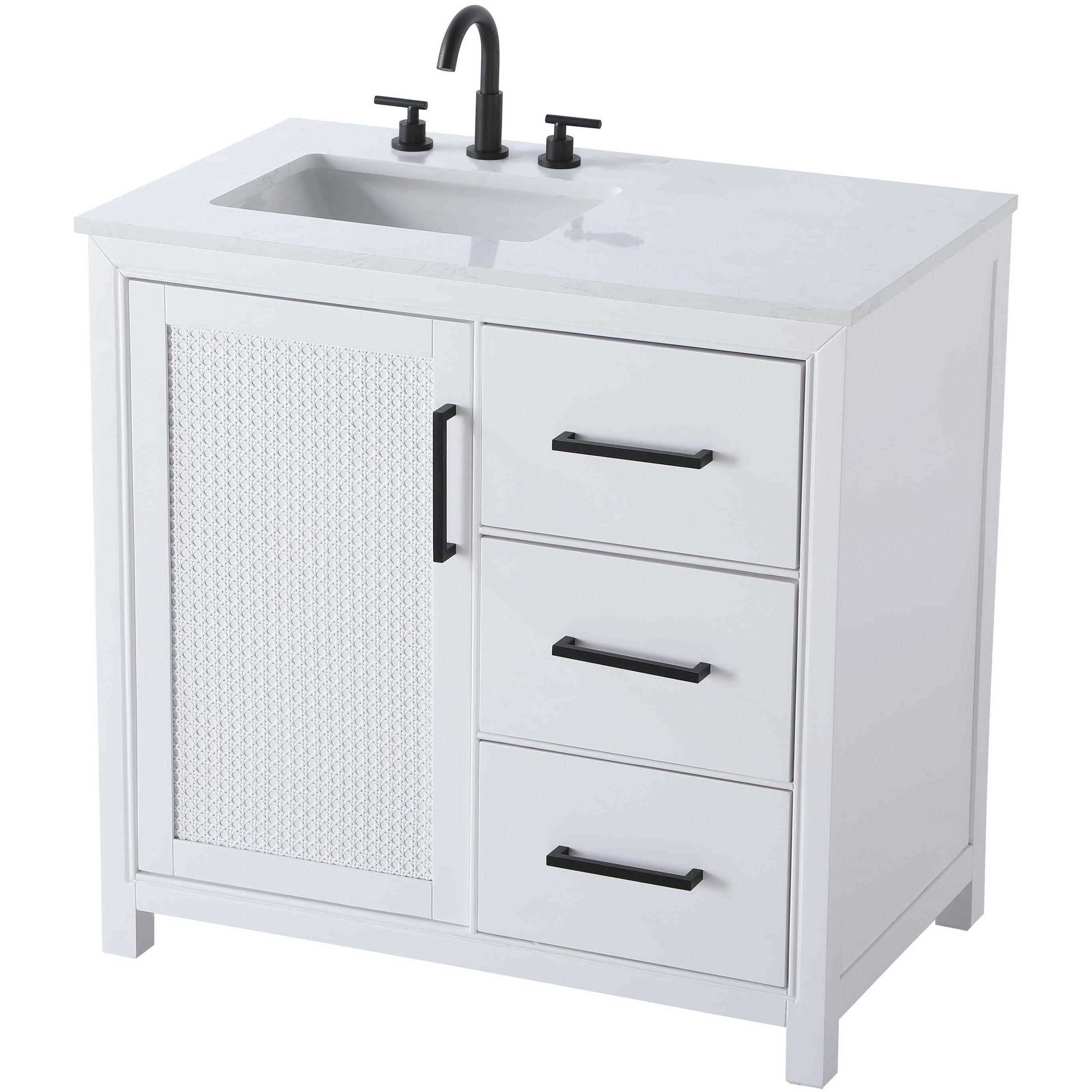 Alina 36 X 34 inch White Bathroom Vanity Cabinet