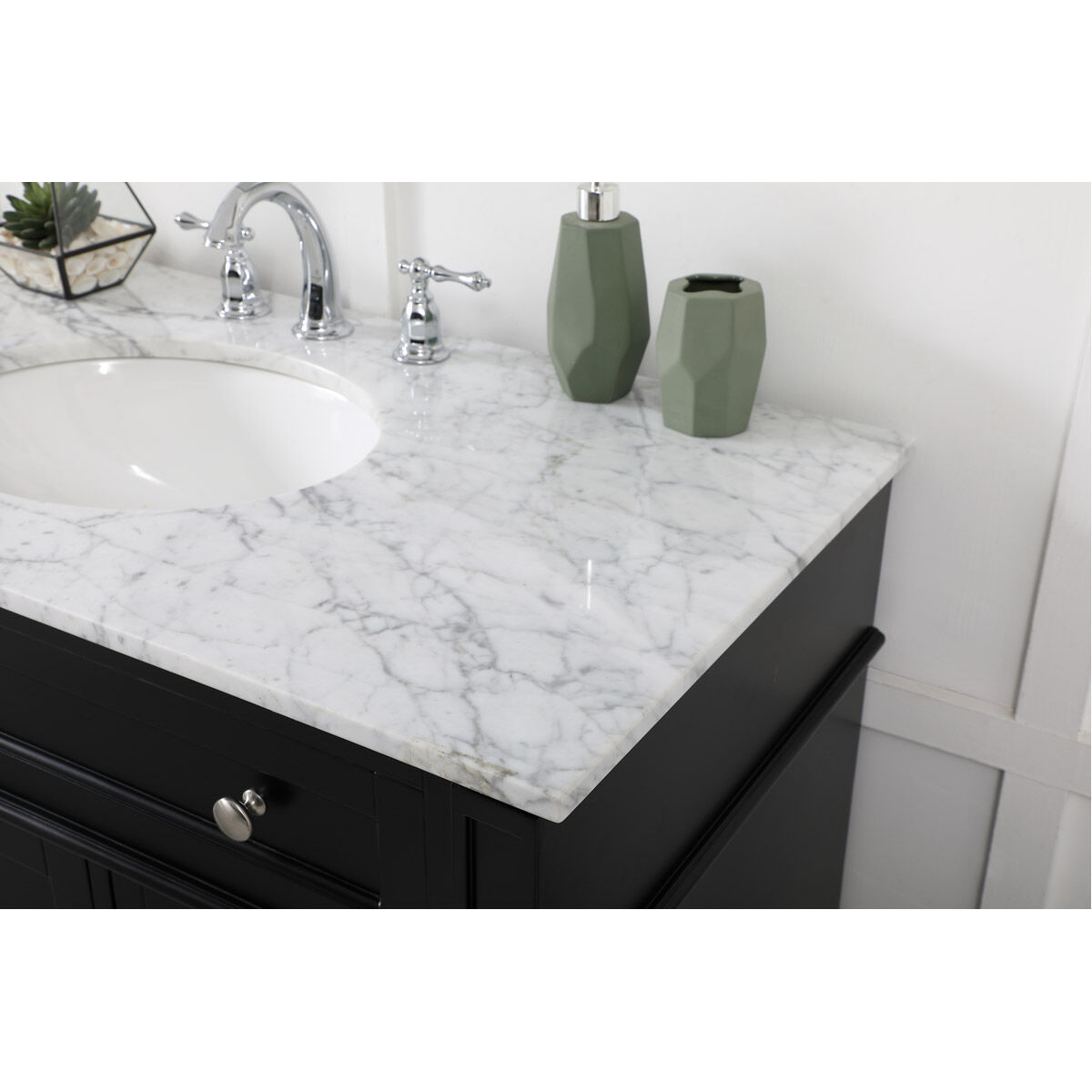 Park Avenue 42 X 21.5 X 35 inch Black Vanity Sink Set