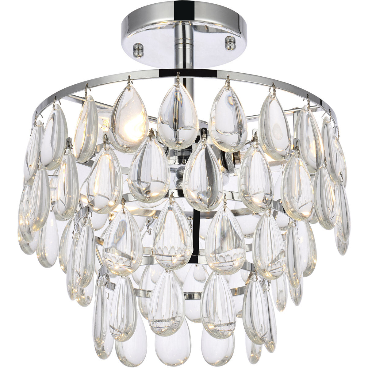 Mila 3 Light 12 inch Chrome Flush Mount Ceiling Light