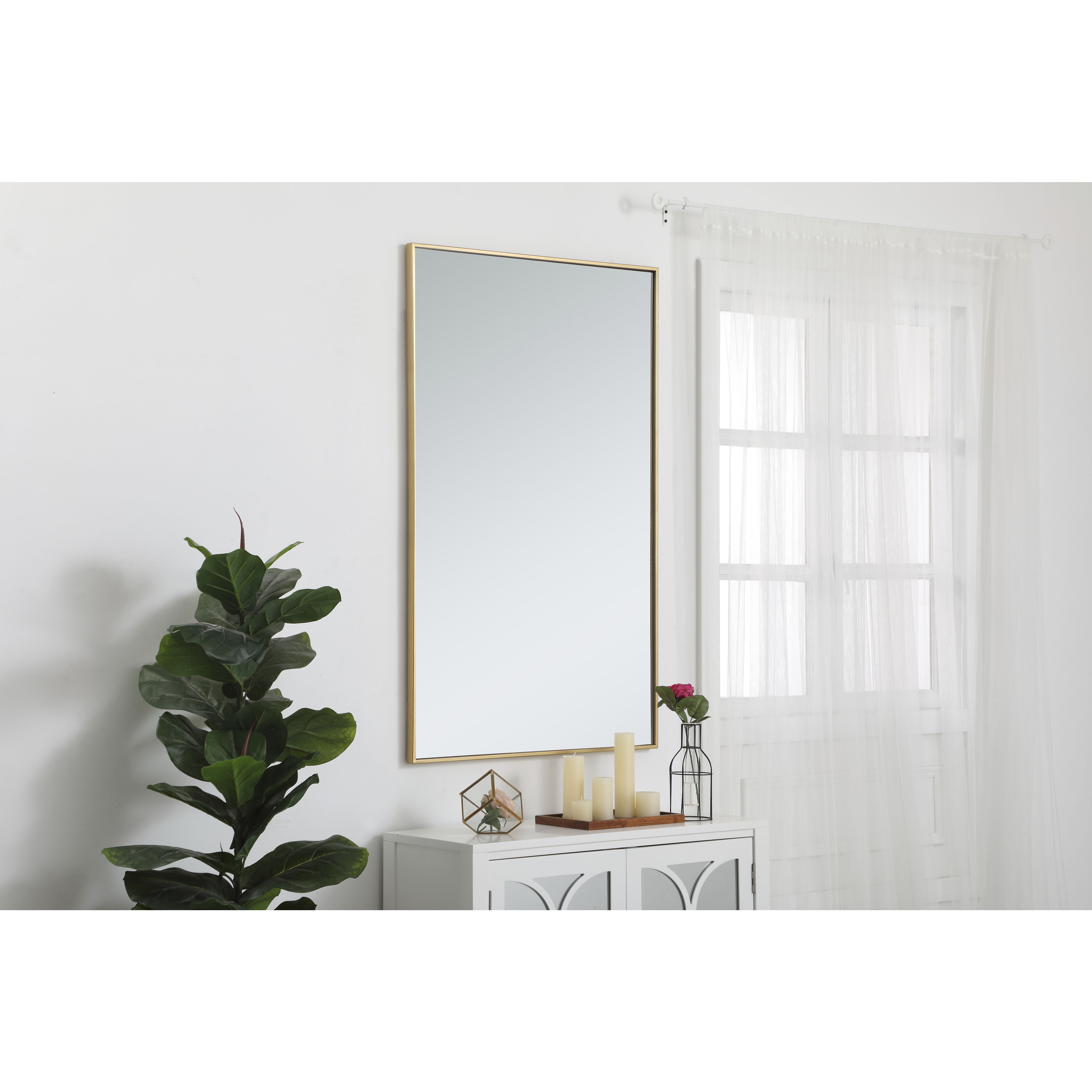 Monet 48 X 30 inch Brass Wall Mirror