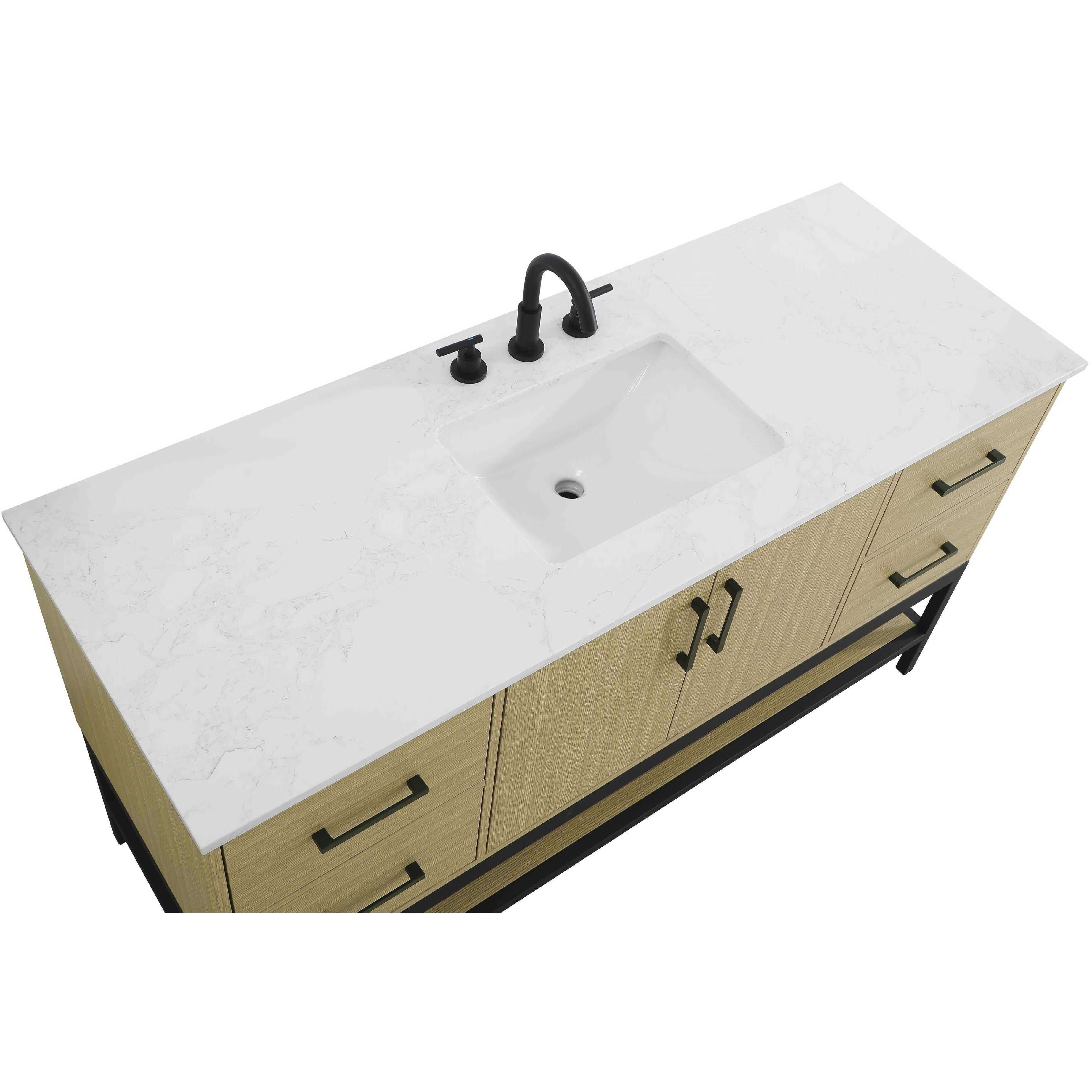 Lennox 60 X 34 inch Honey Brown Bathroom Vanity Cabinet