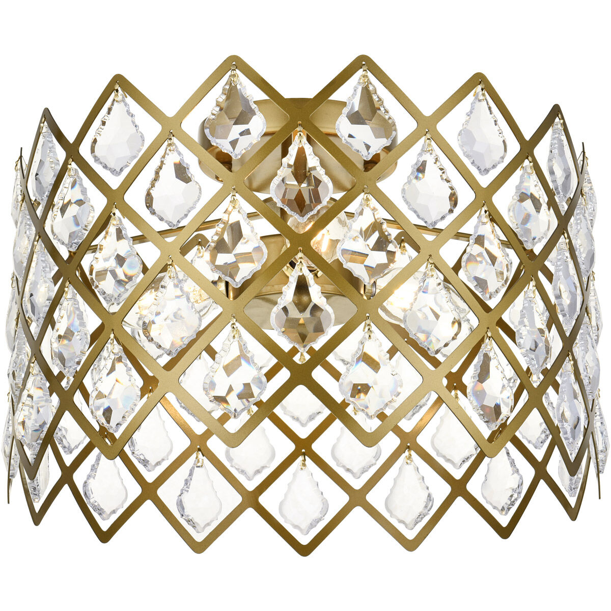 Lyla 3 Light 13 inch Brass Flush Mount Ceiling Light