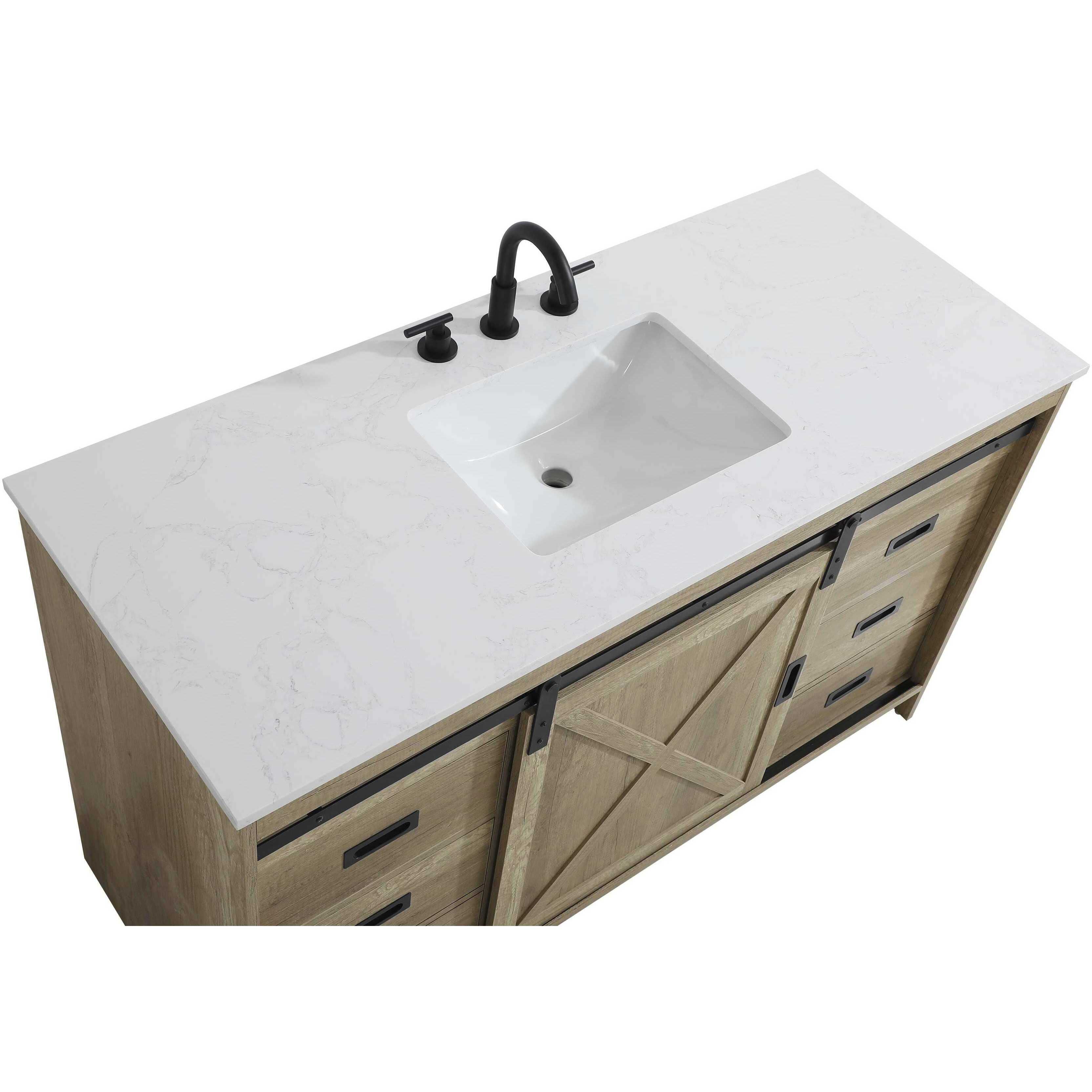 Austin 54 X 34 inch Natural Oak Bathroom Vanity Cabinet