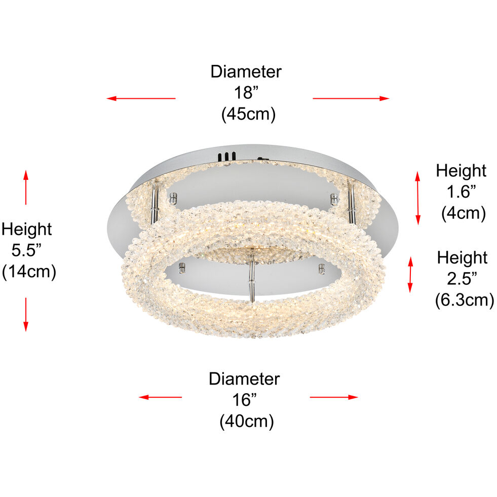 Bowen 1 Light 18 inch Chrome Flush Mount Ceiling Light