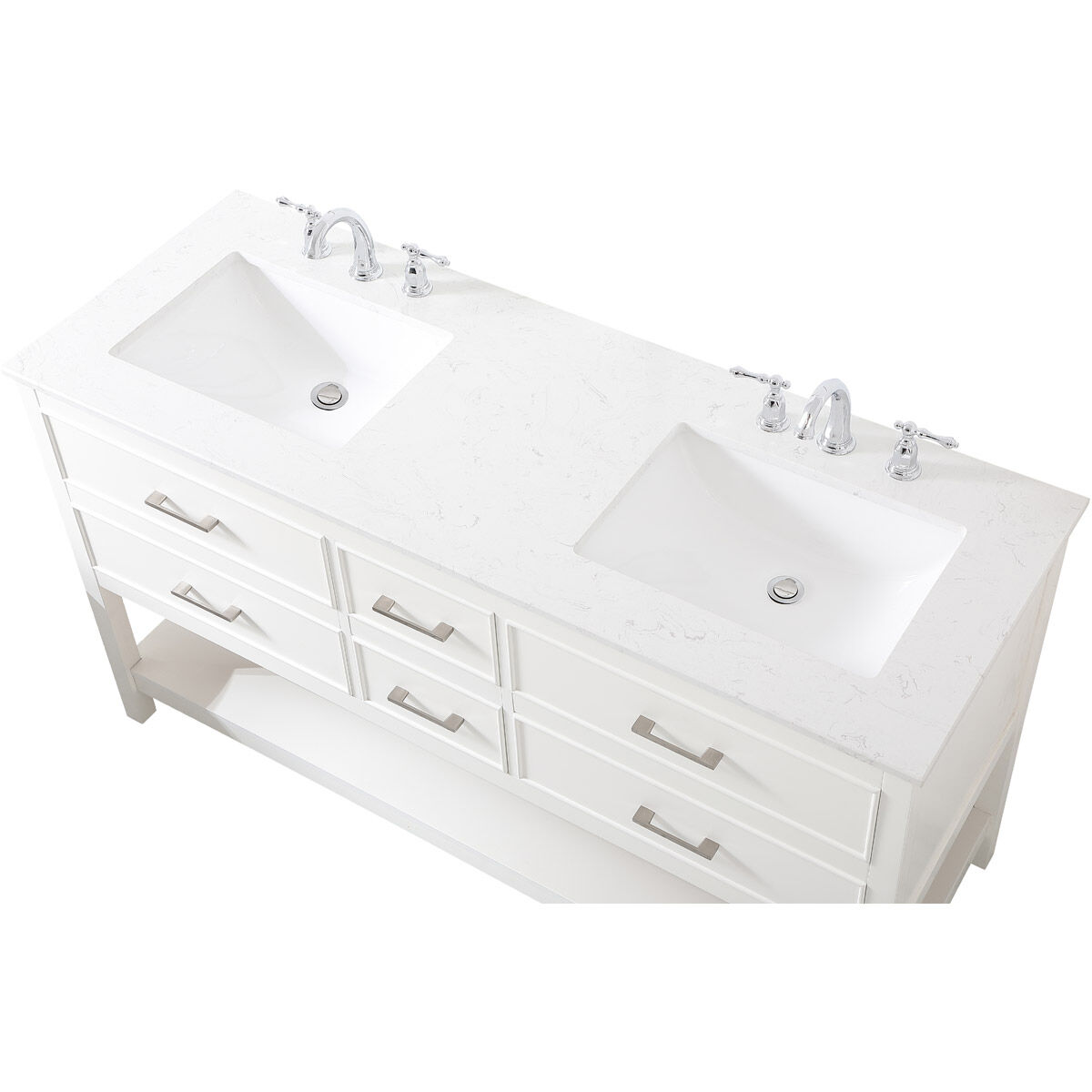 Sinclaire 60 X 22 X 34 inch White Vanity Sink Set