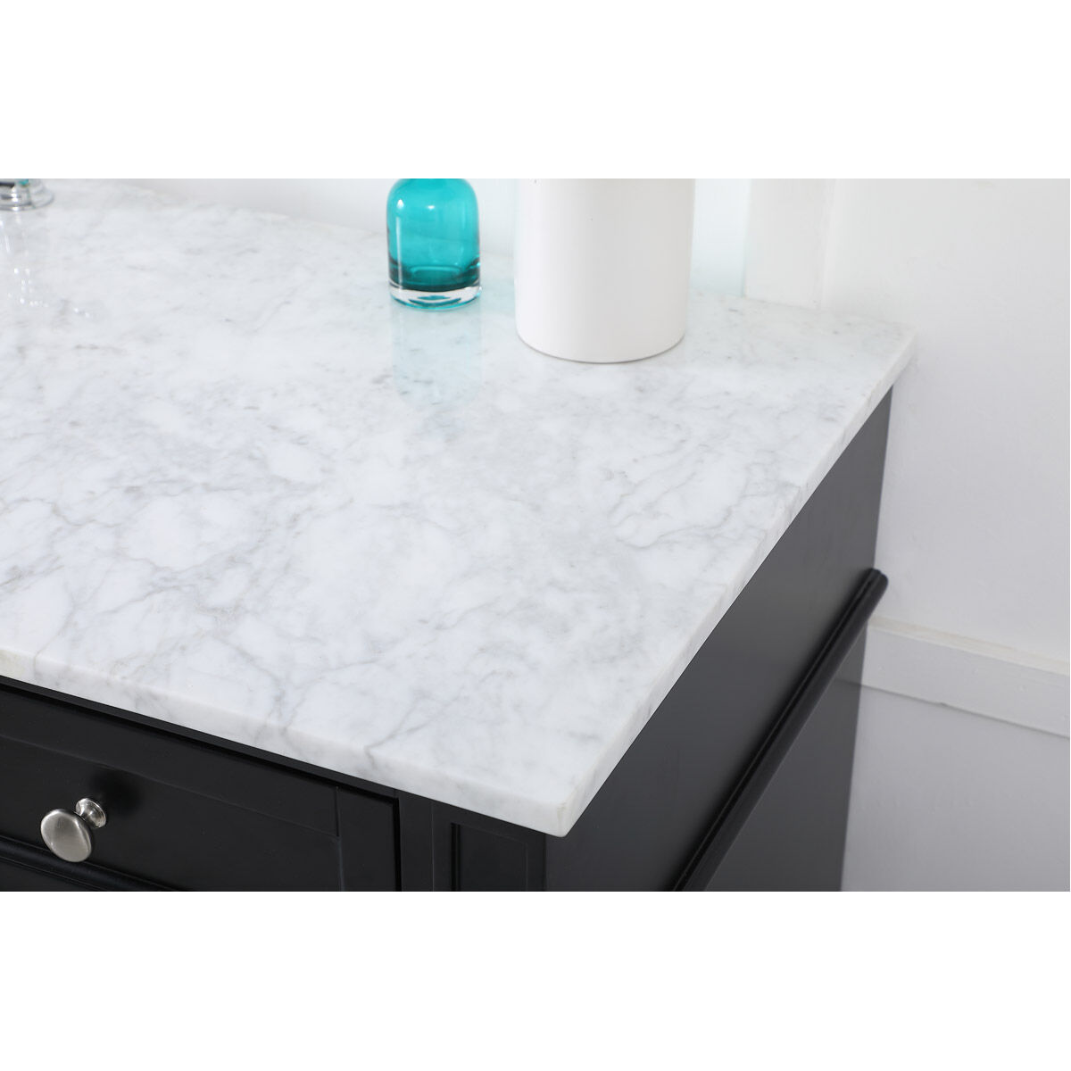 Park Avenue 60 X 21.5 X 35 inch Black Vanity Sink Set