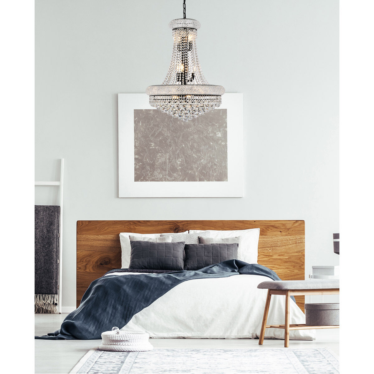 Primo 14 Light 24 inch Black and Clear Chandelier Ceiling Light