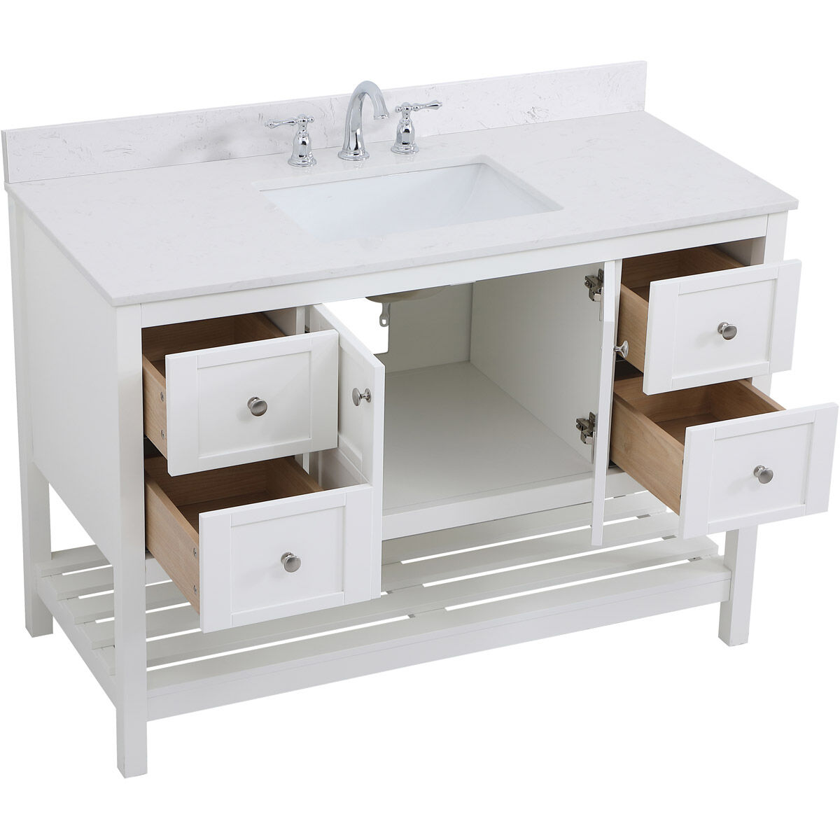 Theo 48 X 22 X 34 inch White Vanity Sink Set