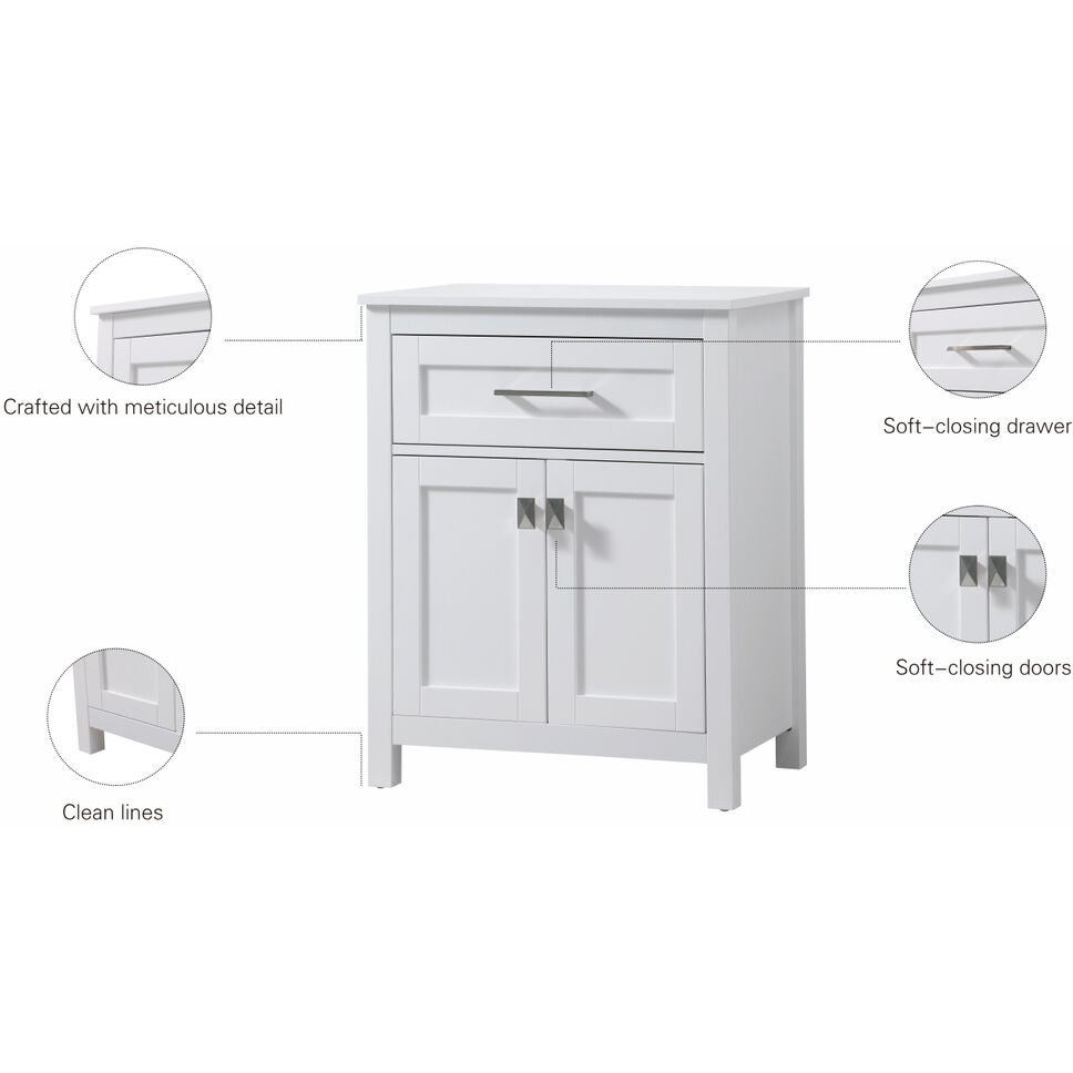 Adian White Bathroom Storage Cabinet
