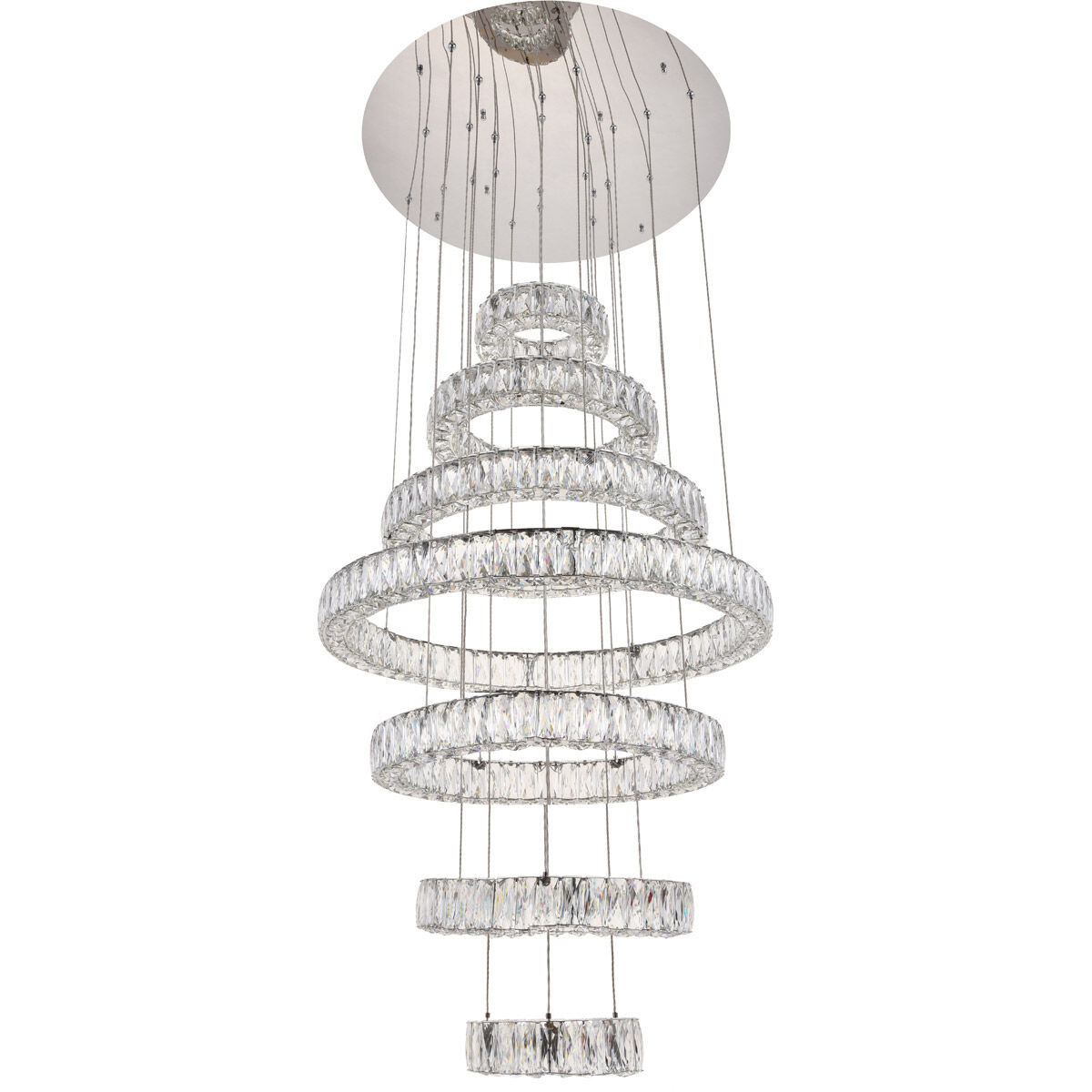 Monroe LED 34 inch Chrome Chandelier Ceiling Light
