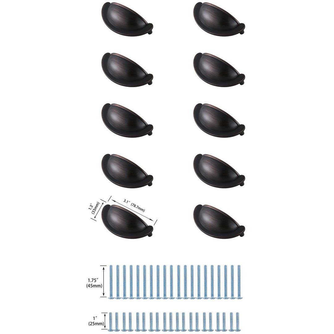 Claude Oil-Rubbed Bronze Hardware Drawer Pull, Set of 10