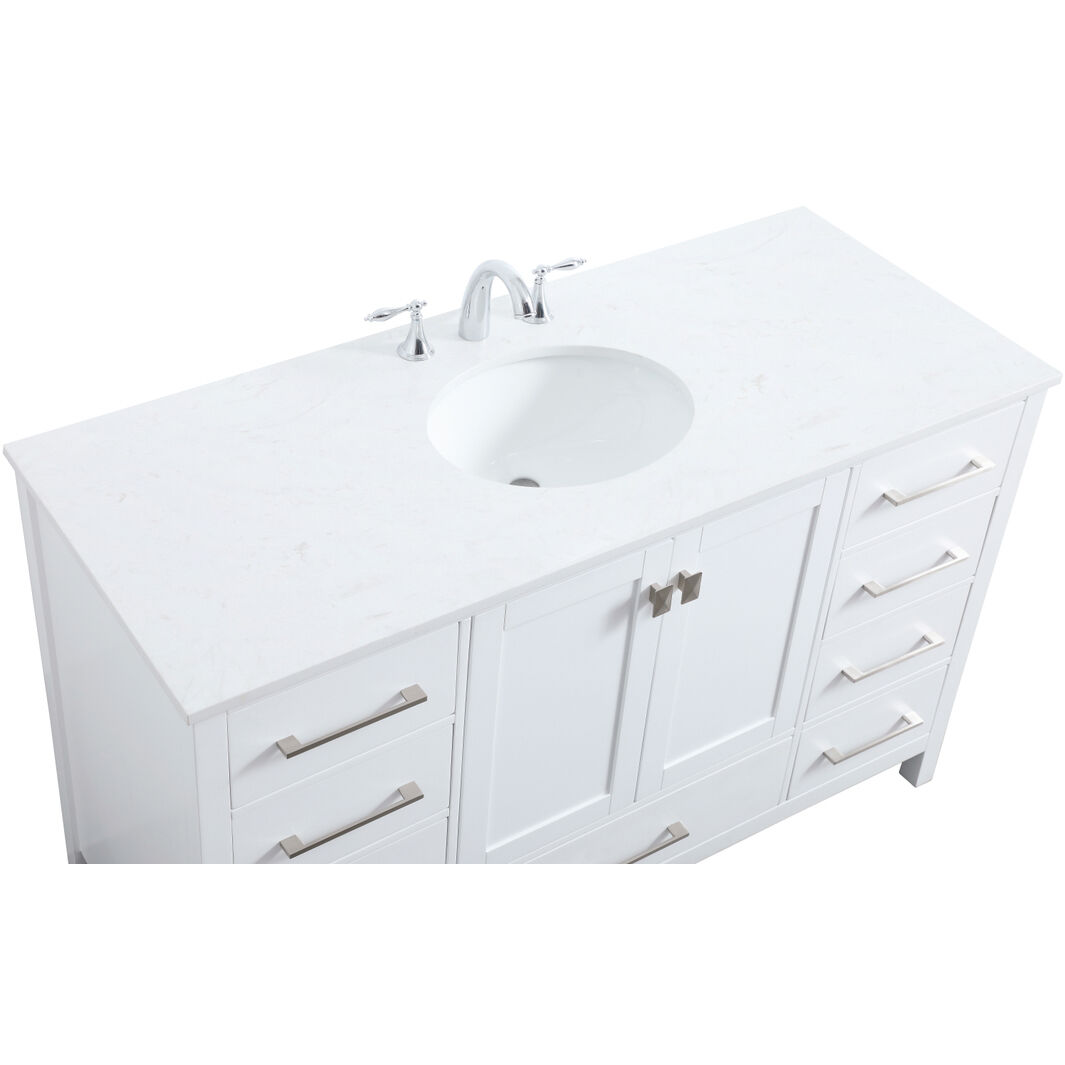 Irene 54 X 22 X 34 inch White Vanity Sink Set