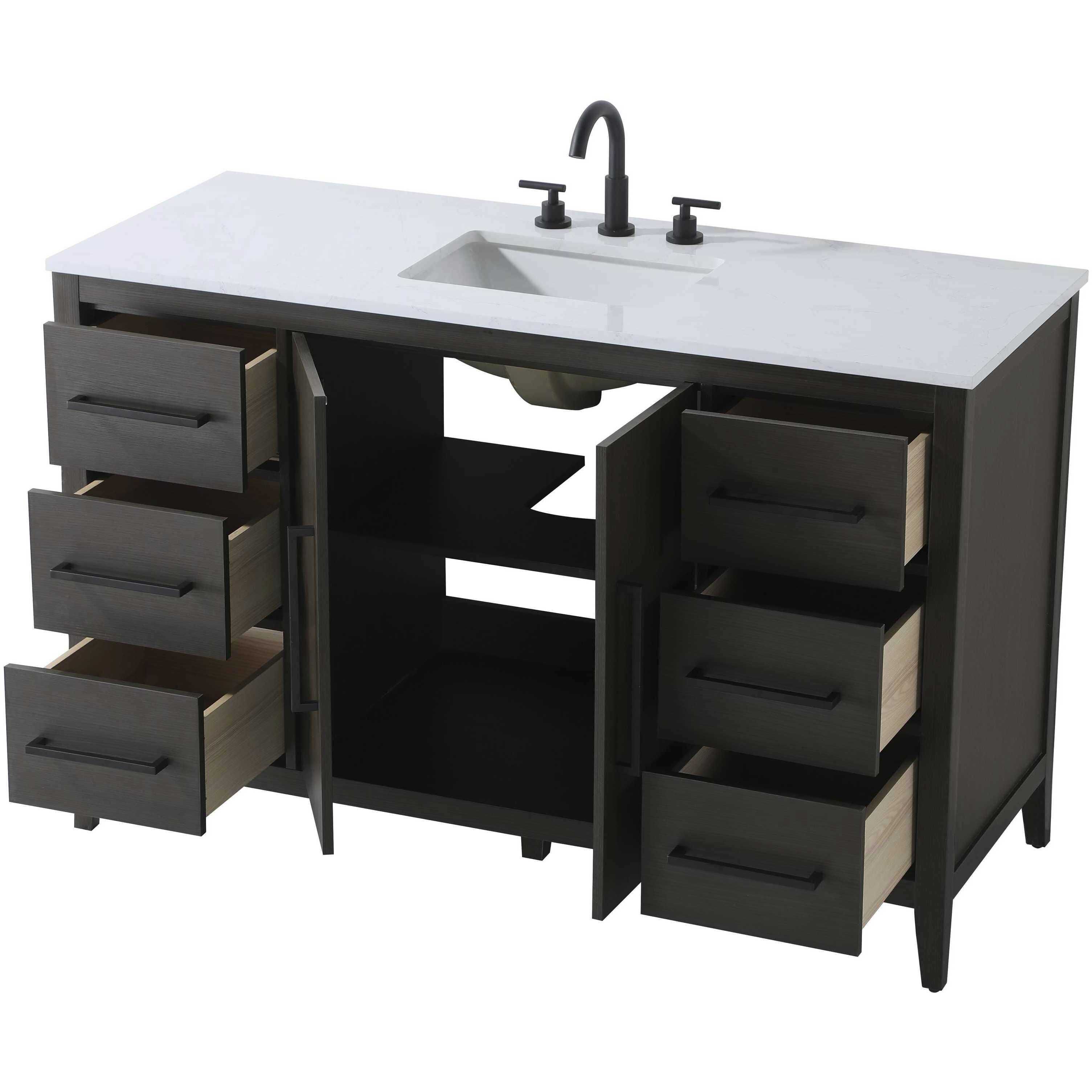 Millie 54 X 35 inch Mocha Brown Bathroom Vanity Cabinet