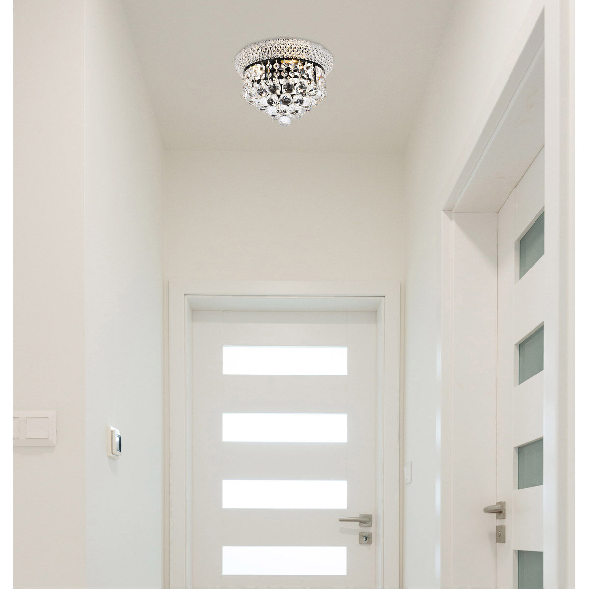 Primo 3 Light 10 inch Black and Clear Flush Mount Ceiling Light