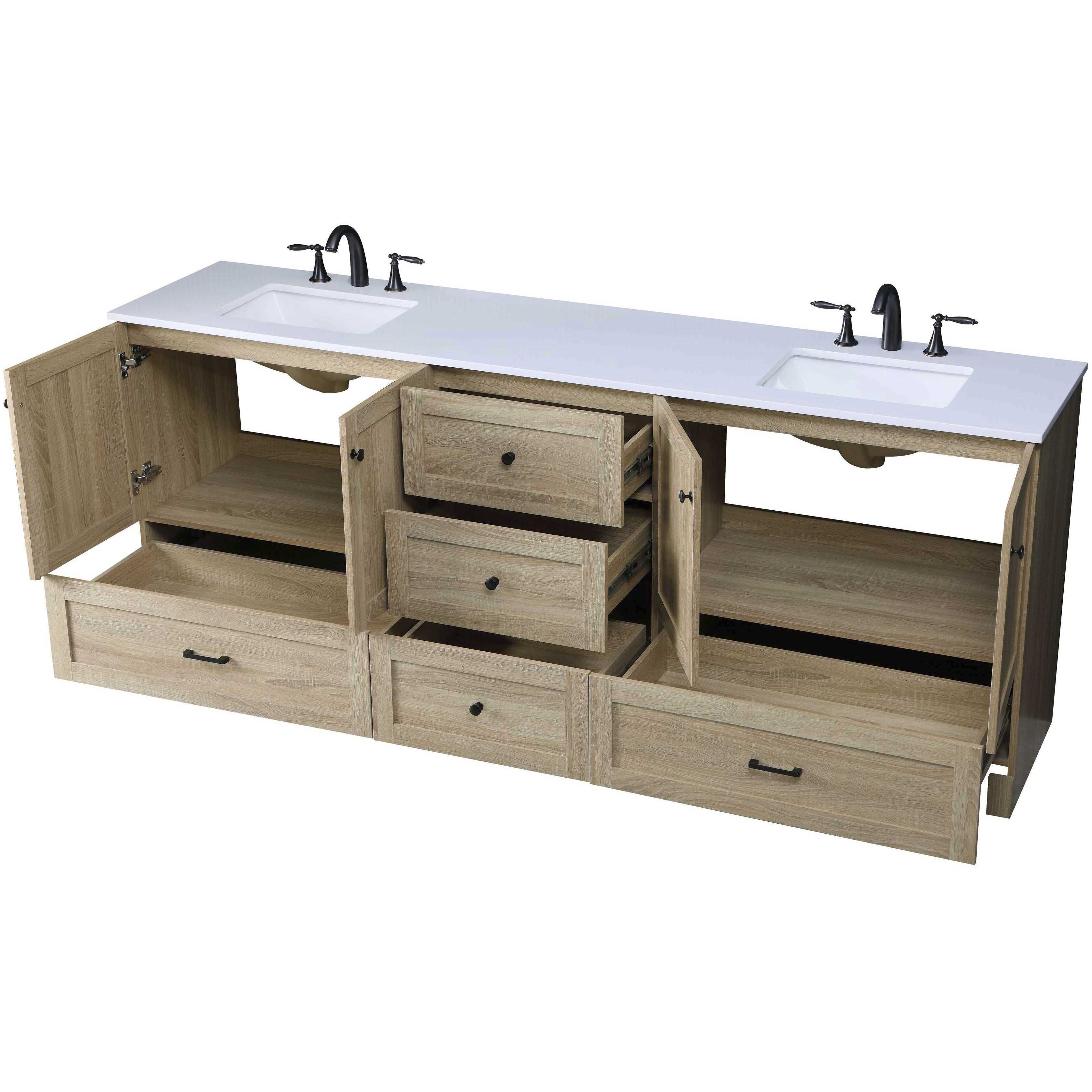 Soma 84 X 34 inch Mango Wood Bathroom Vanity Cabinet