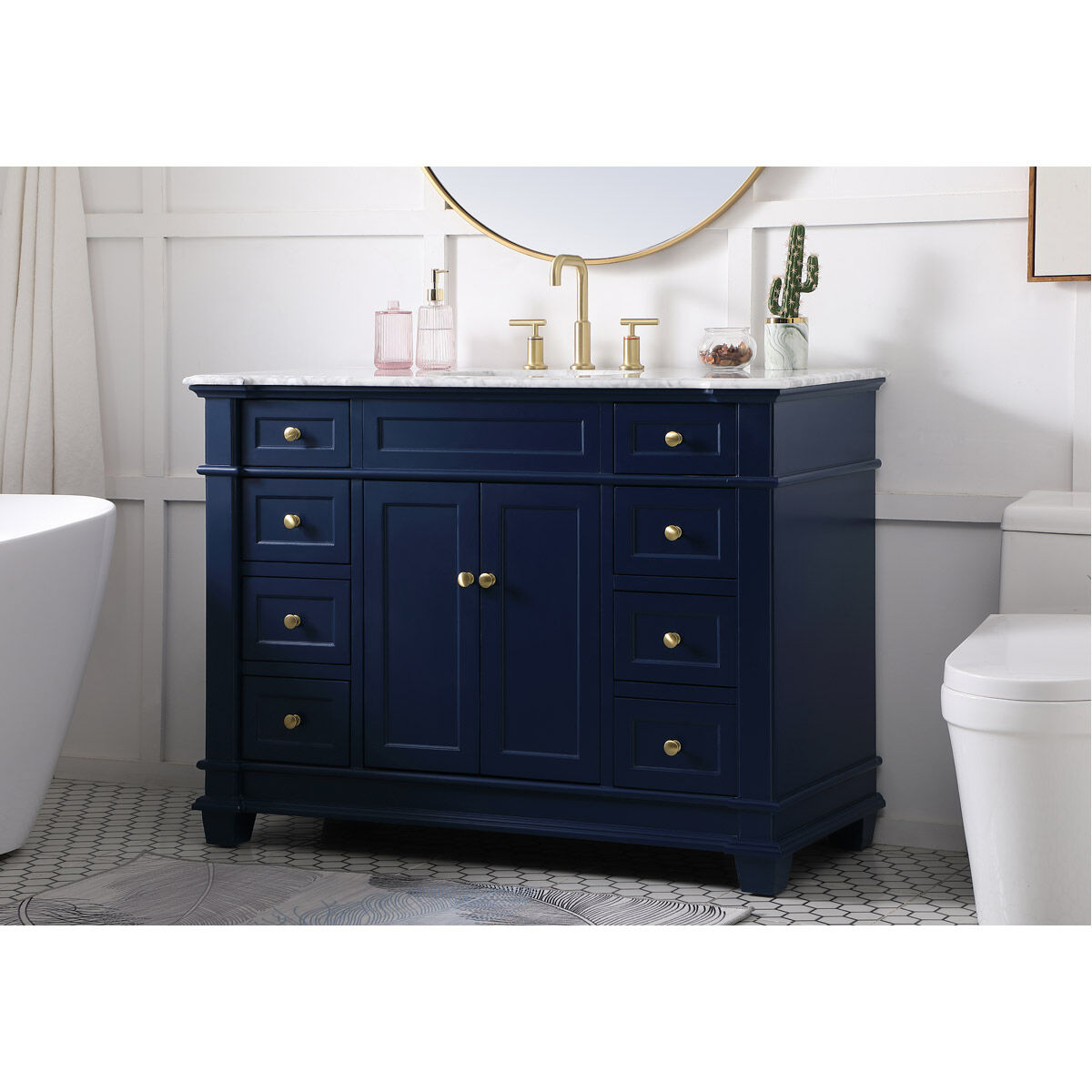 Wesley 48 X 22 X 35 inch Blue Vanity Sink Set