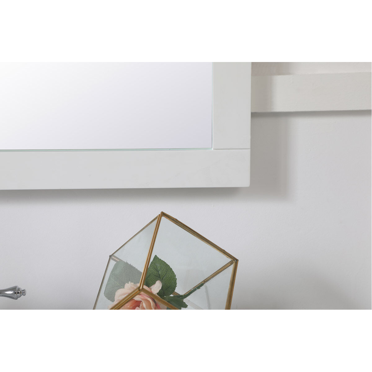 Aqua 36 X 30 inch White Wall Mirror
