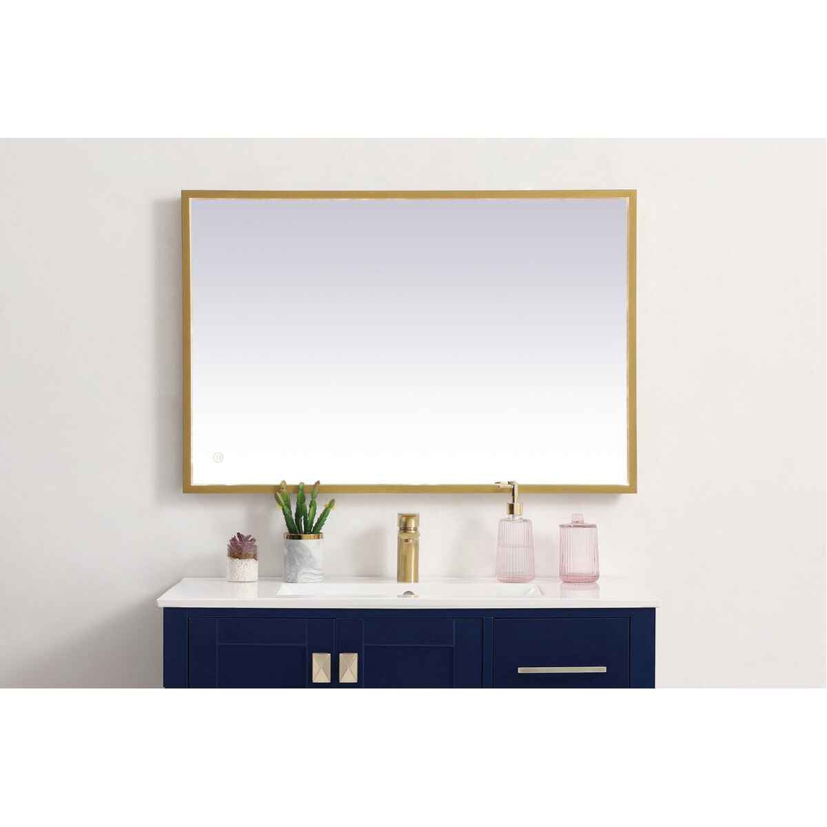 Pier 40 X 20 inch Brass LED Mirror