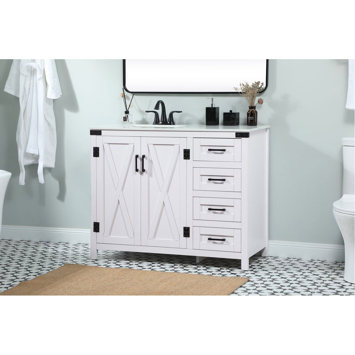 Grant 42 X 19 X 34 inch White Vanity Sink Set
