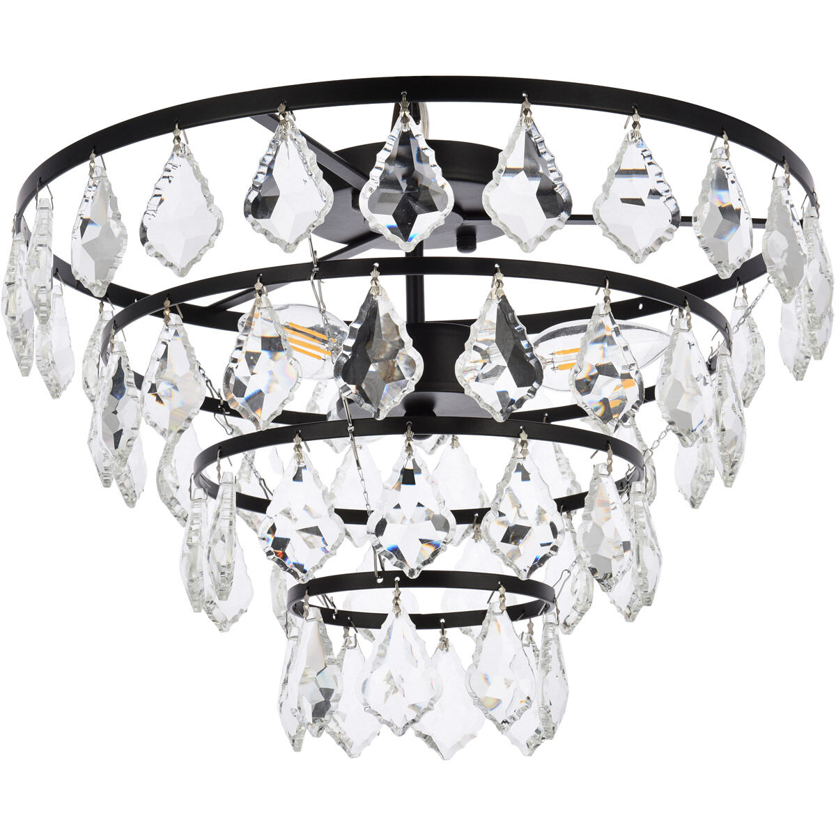 Ella 3 Light 16 inch Black Flush Mount Ceiling Light