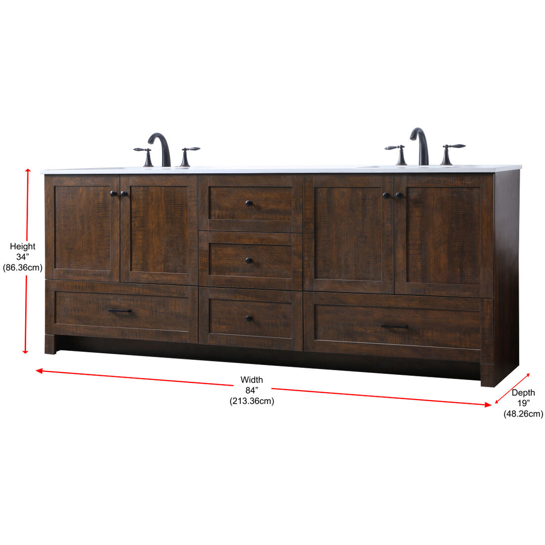 Soma 84 X 19 X 34 inch Expresso Vanity Sink Set