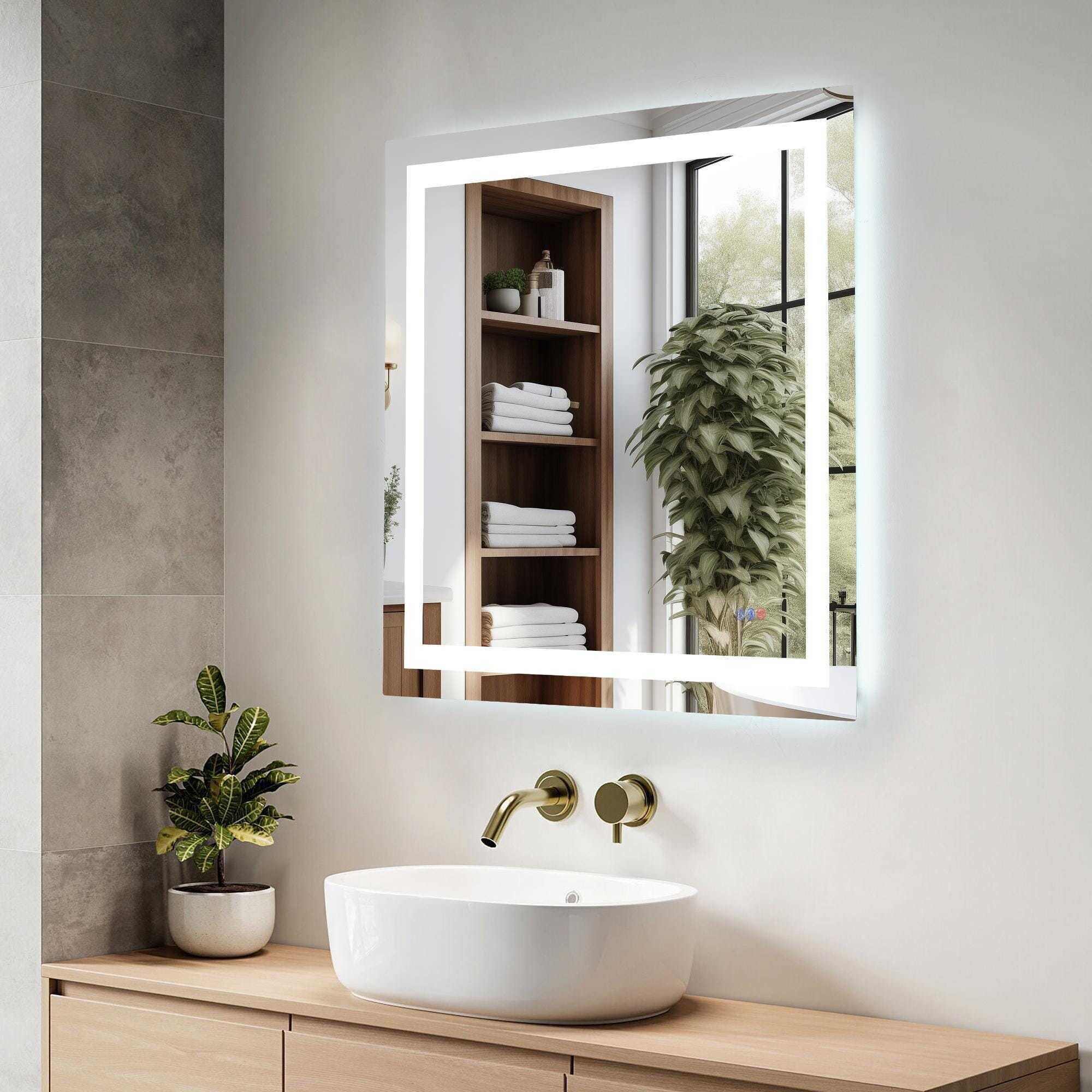 Riven 36 X 36 inch White LED Mirror