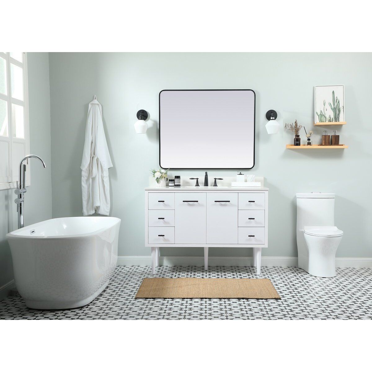 Cyrus 48 X 22 X 33.5 inch White Vanity Sink Set in Included