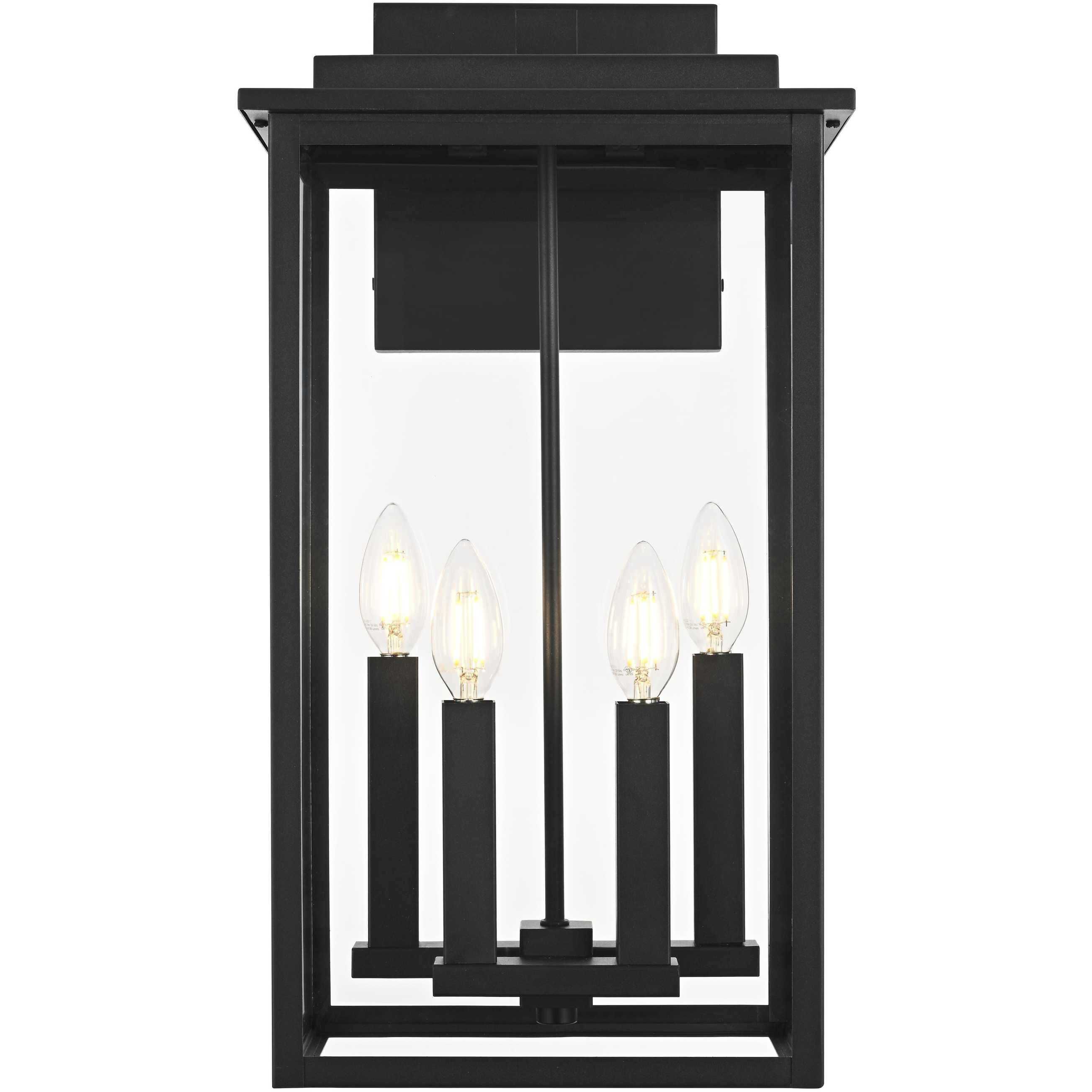 Kaysen 4 Light 21 inch Black Outdoor Wall Sconce
