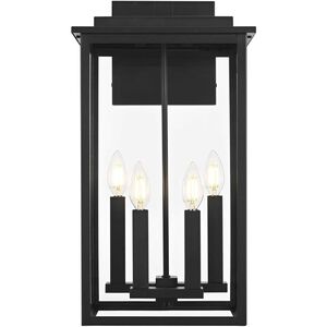 Kaysen 4 Light 21 inch Black Outdoor Wall Sconce