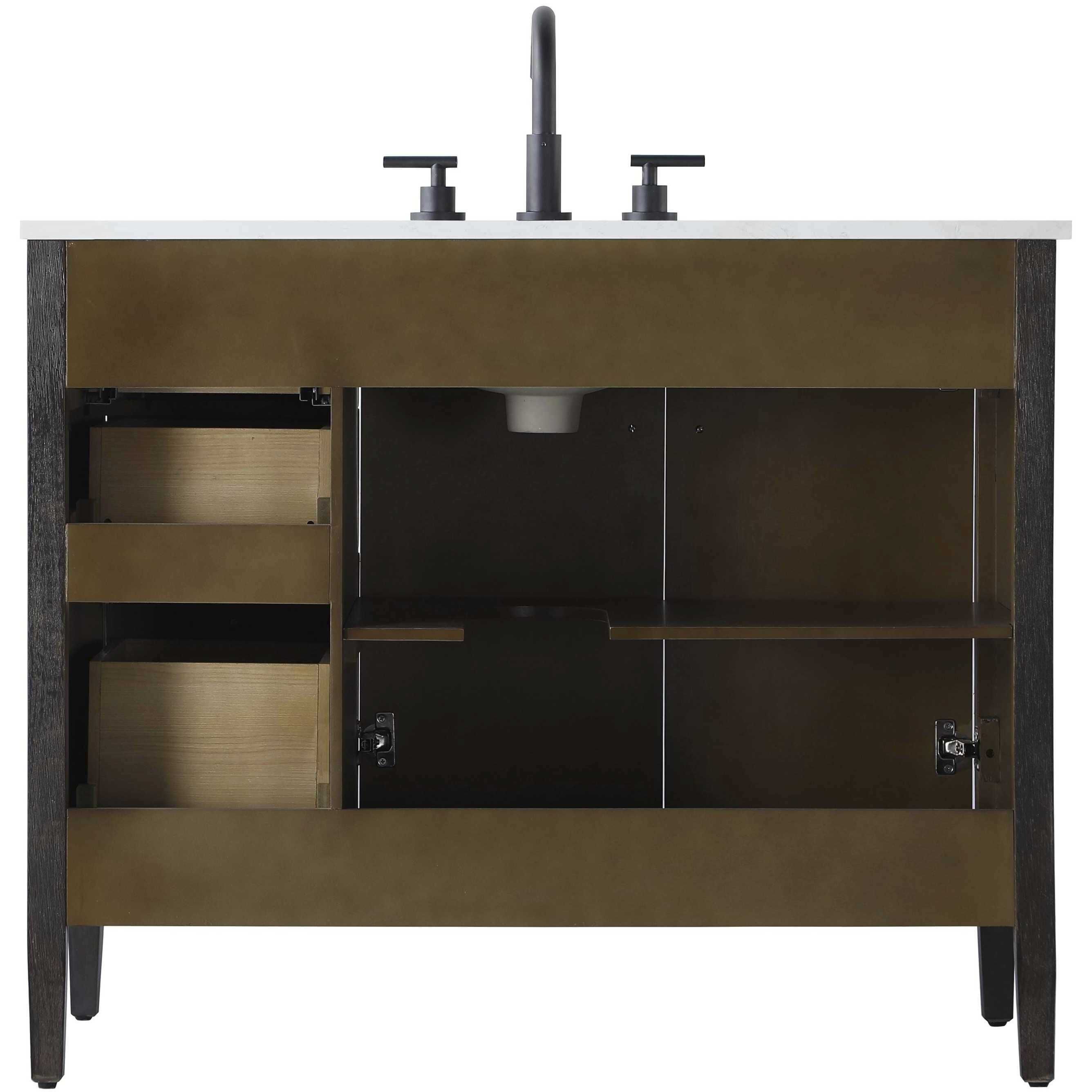 Blakely 42 X 34 inch Chocolate Oak Bathroom Vanity Cabinet