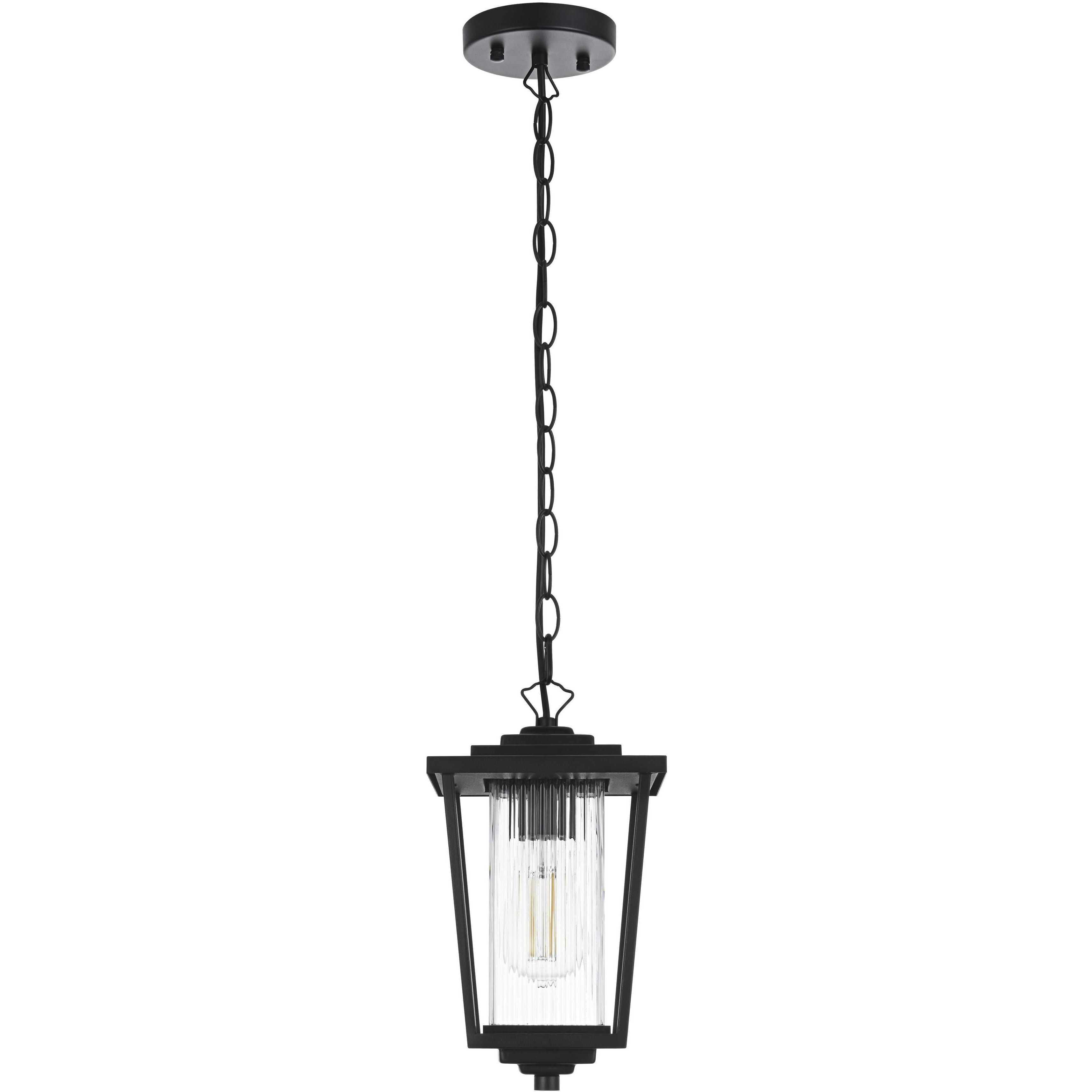 York 1 Light 6.5 inch Black Outdoor Pendant
