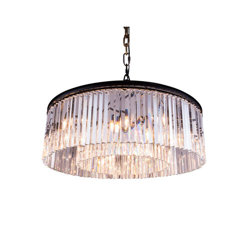 Sydney 10 Light 44 inch Matte Black Pendant Ceiling Light in Clear, Urban Classic