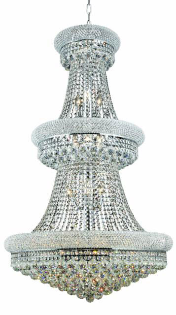 Primo 32 Light 30 inch Chrome Foyer Ceiling Light in Royal Cut